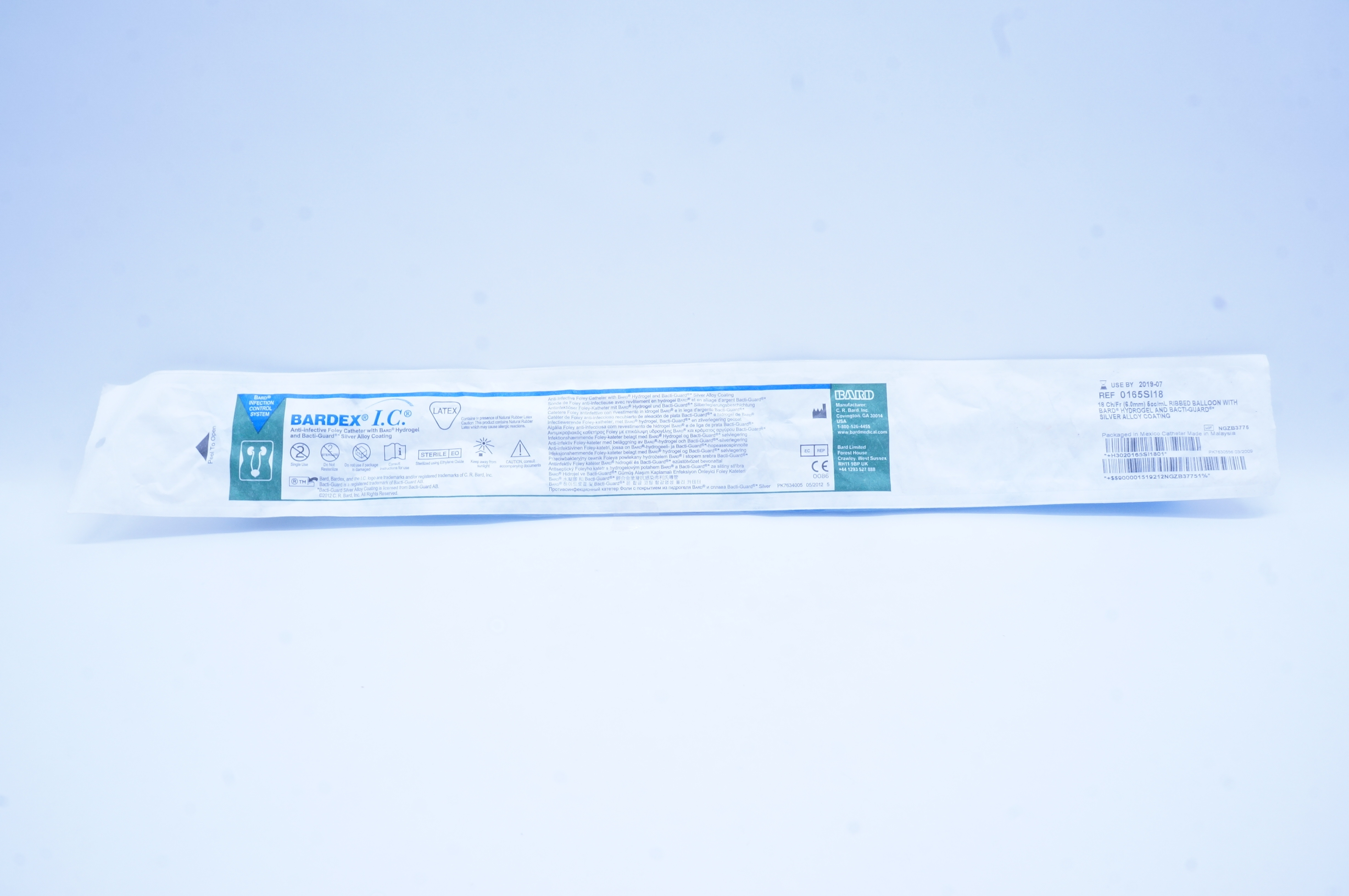 Bard 0165SI18 Bardex I.C. Anti-Infective Foley Cath. 18 Ch/Fr x 5 cc/mL (x)