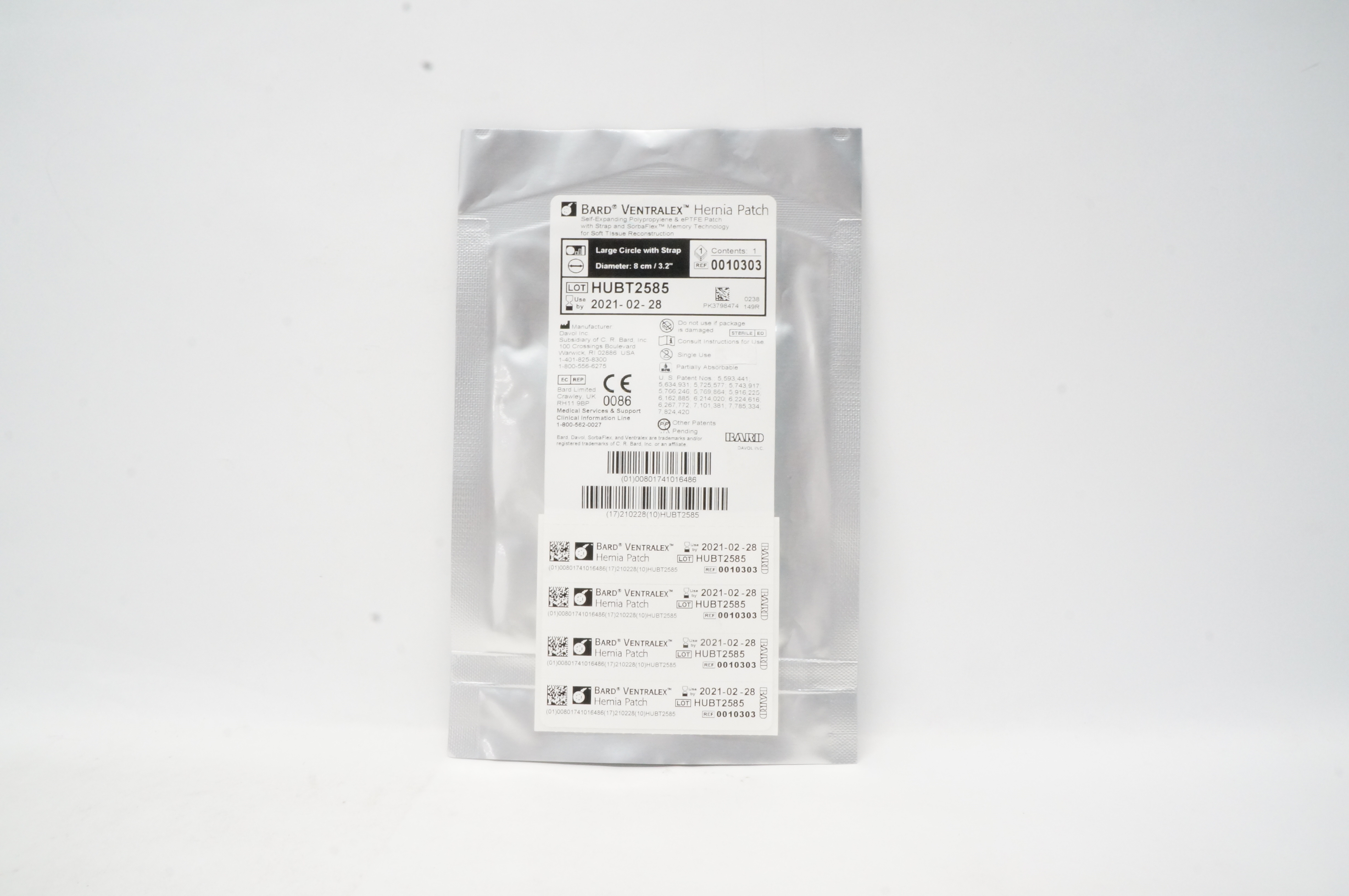 Bard 0010303 Ventralex Hernia Patch Large Circle with Strap 3.2inch (x)