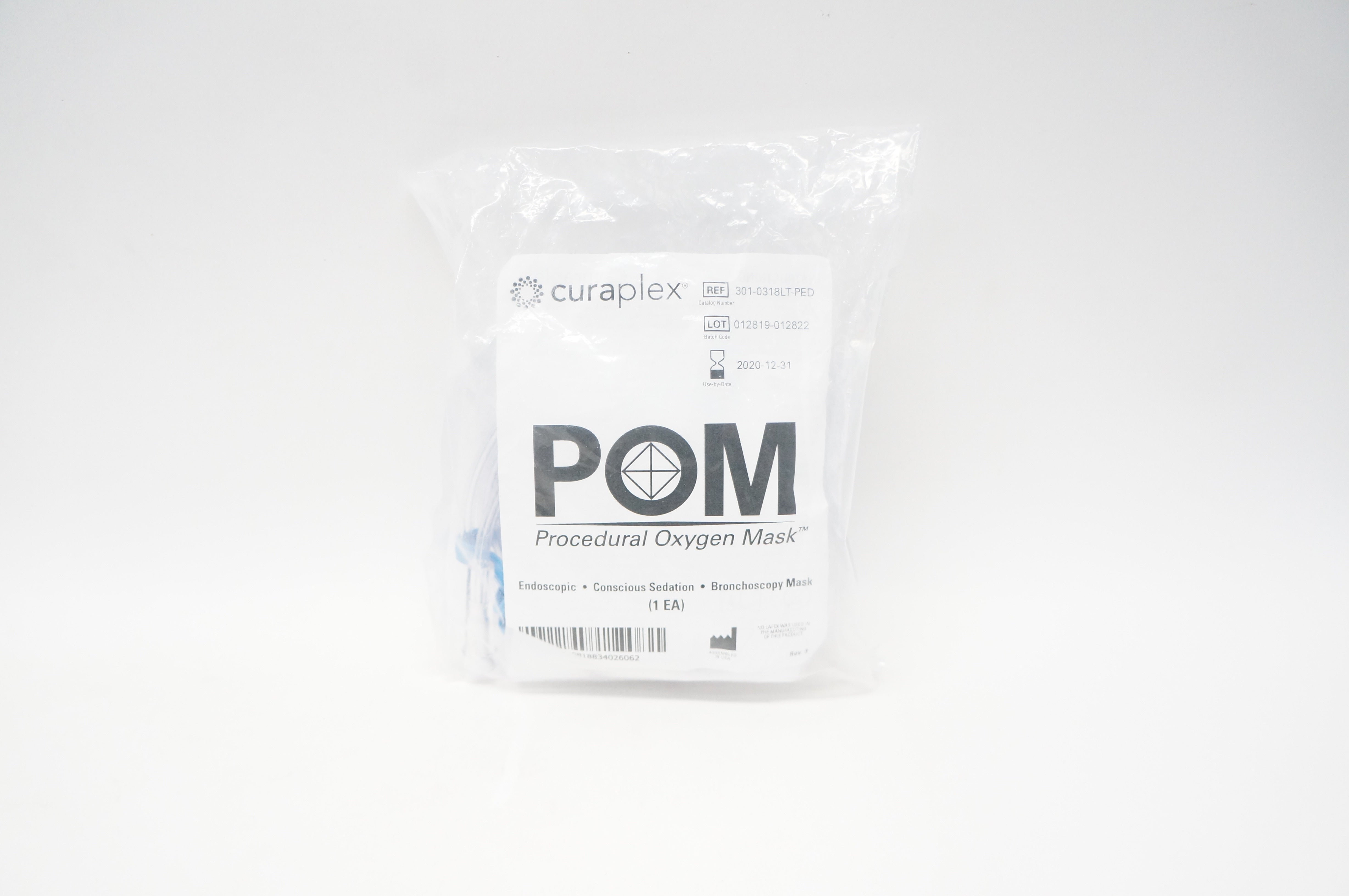 Sarnova 301-0318LT-PED Curaplex POM Procedural Oxygen Mask Pediatric 36x12mm(x)