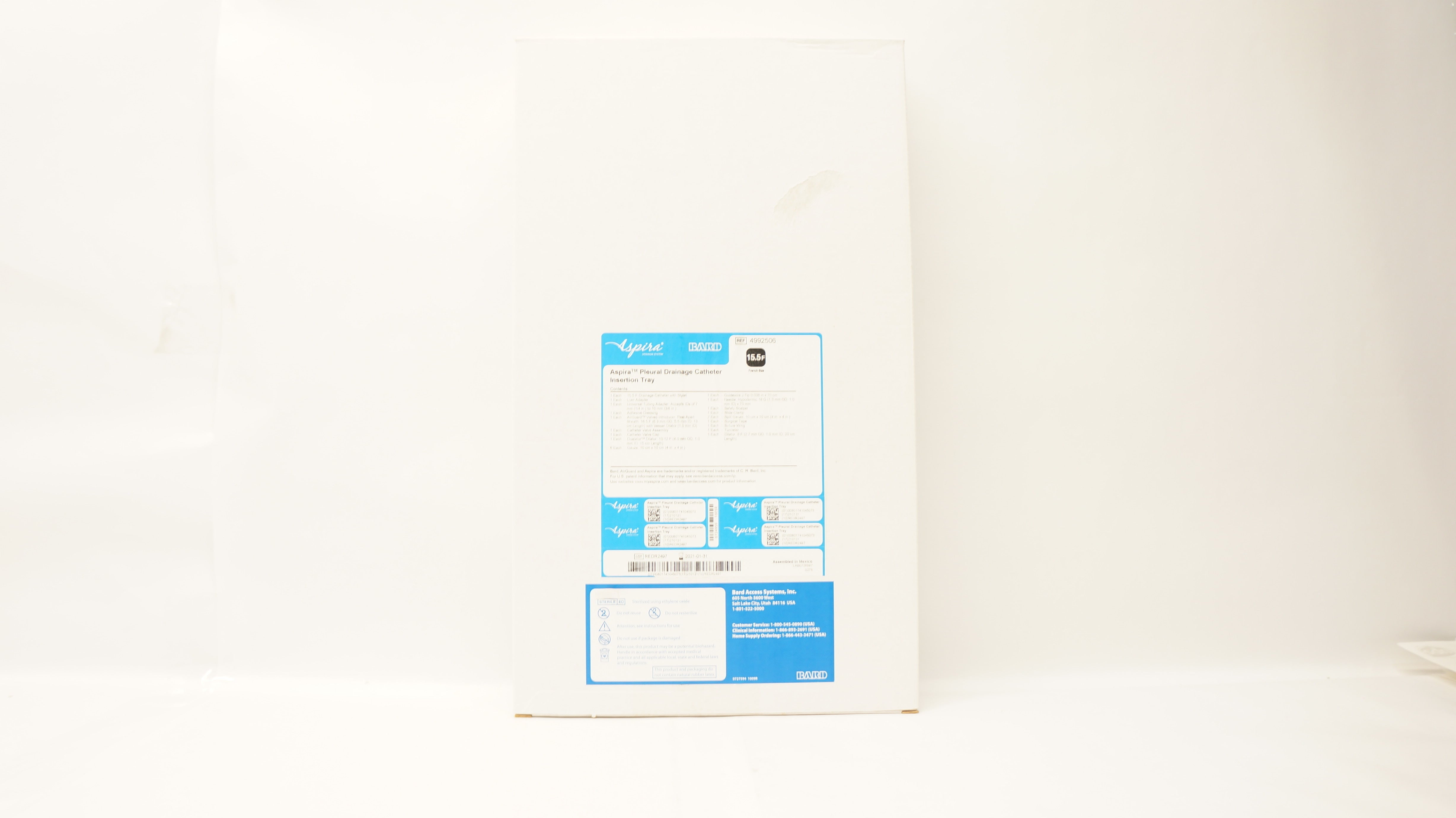 Bard 4992506 Aspira Pleural Drainage Cath. Insertion Tray 15.5F (x)