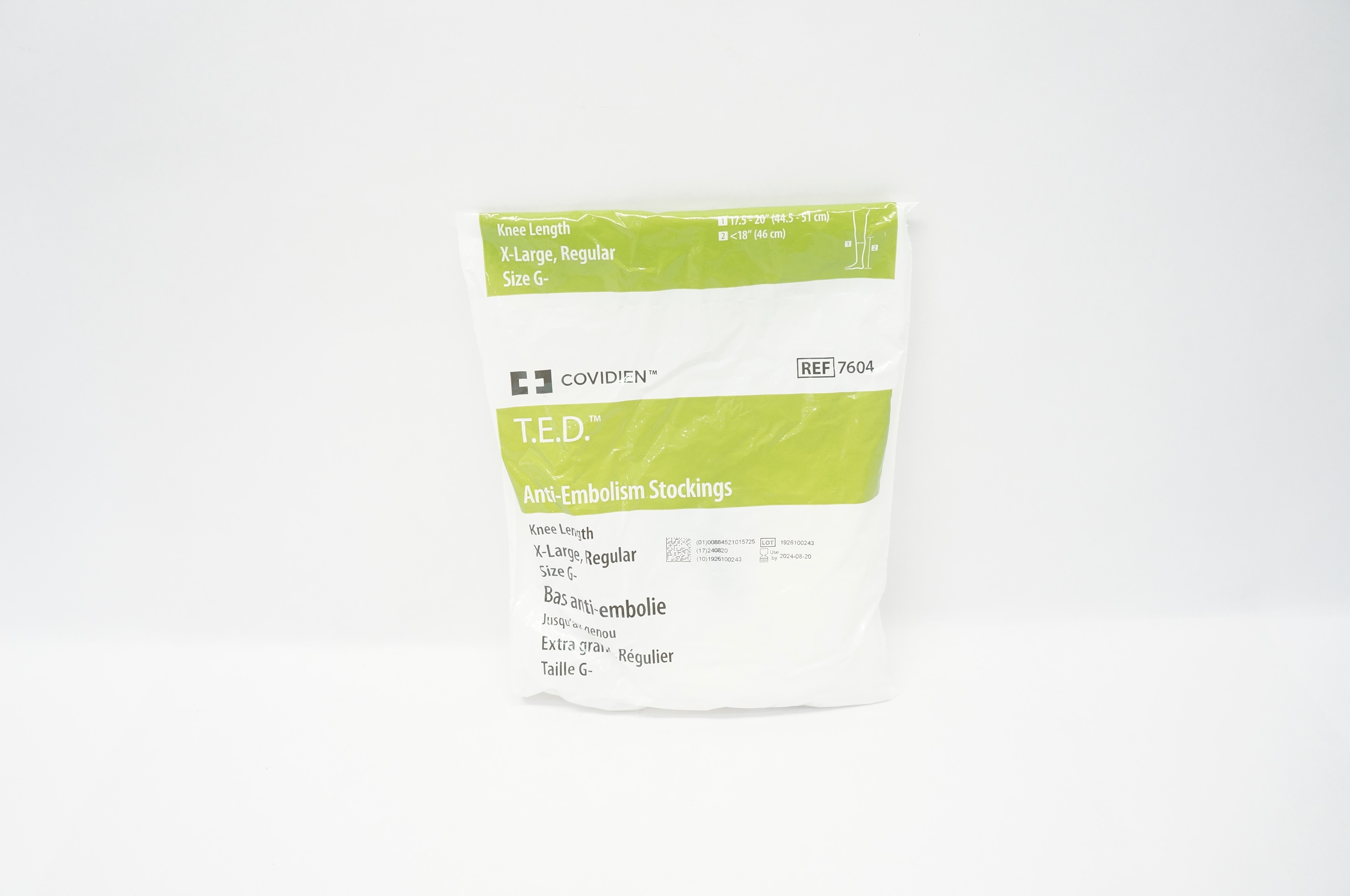 Covidien 7604 T.E.D. Anti-Embolism Stockings Knee Length, X-Large Regular Size G