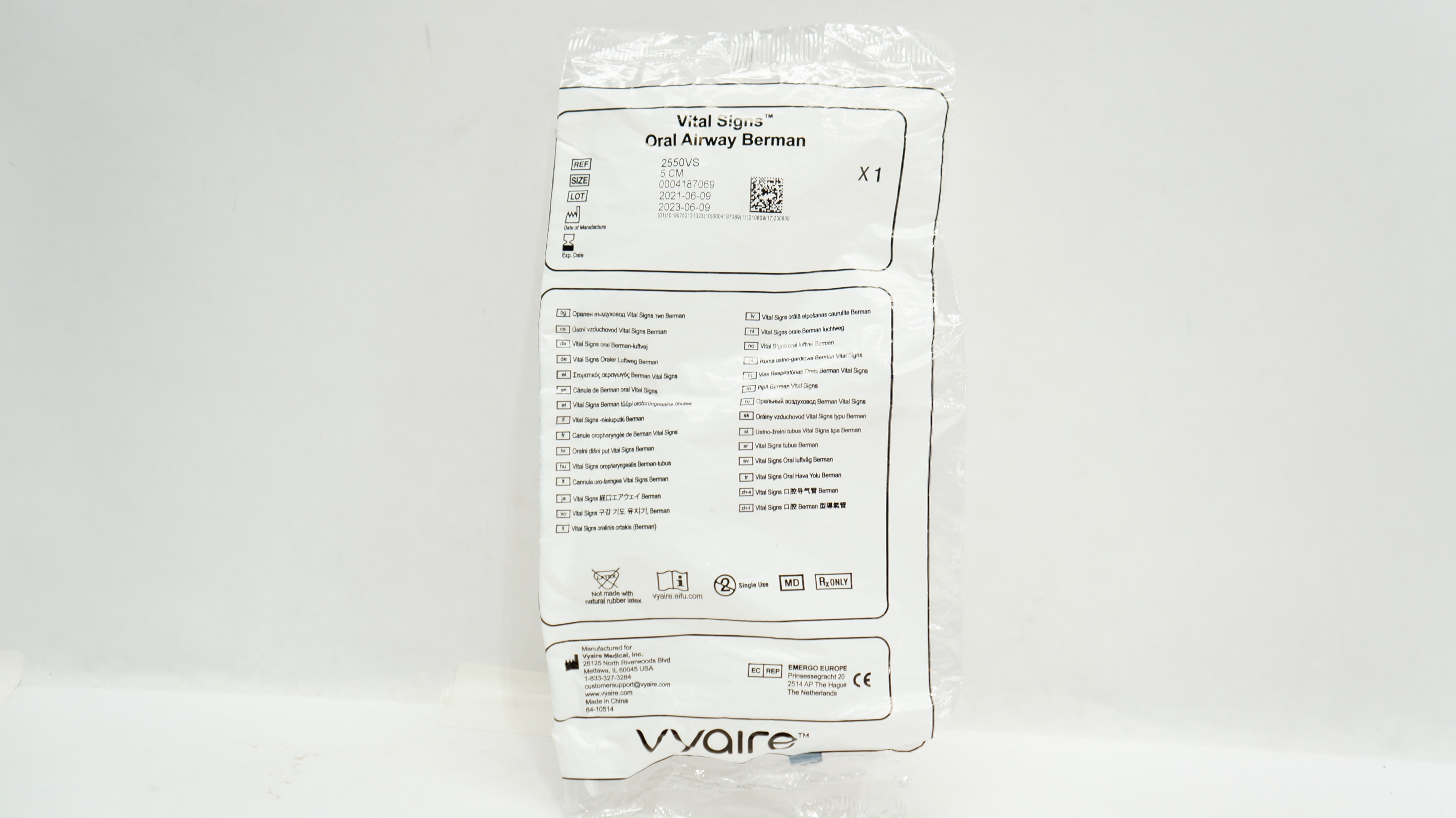 Vyaire 2550VS Vital Signs Oral Airway Berman 5cm (x)