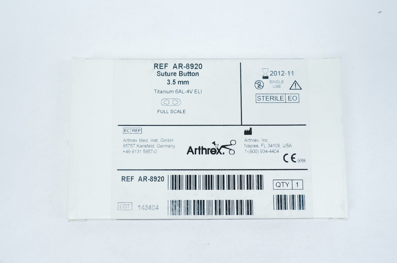 Arthrex AR-8920 Suture Button 3.5mm (x)