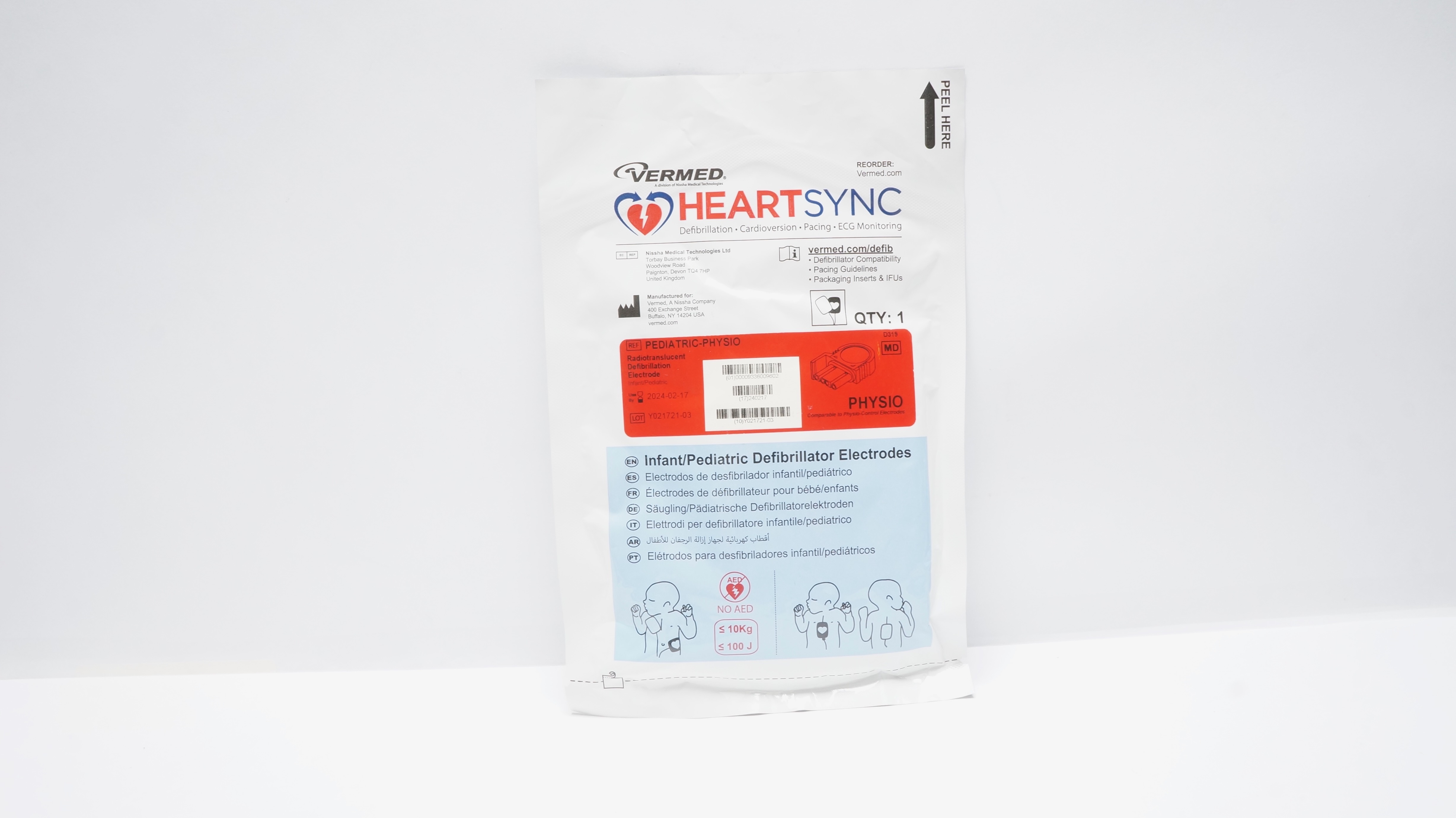 Vermed PEDIATIC-PHYSIO HeartSync Pediatric (Infant) Electrodes ≤22 lbs (x)