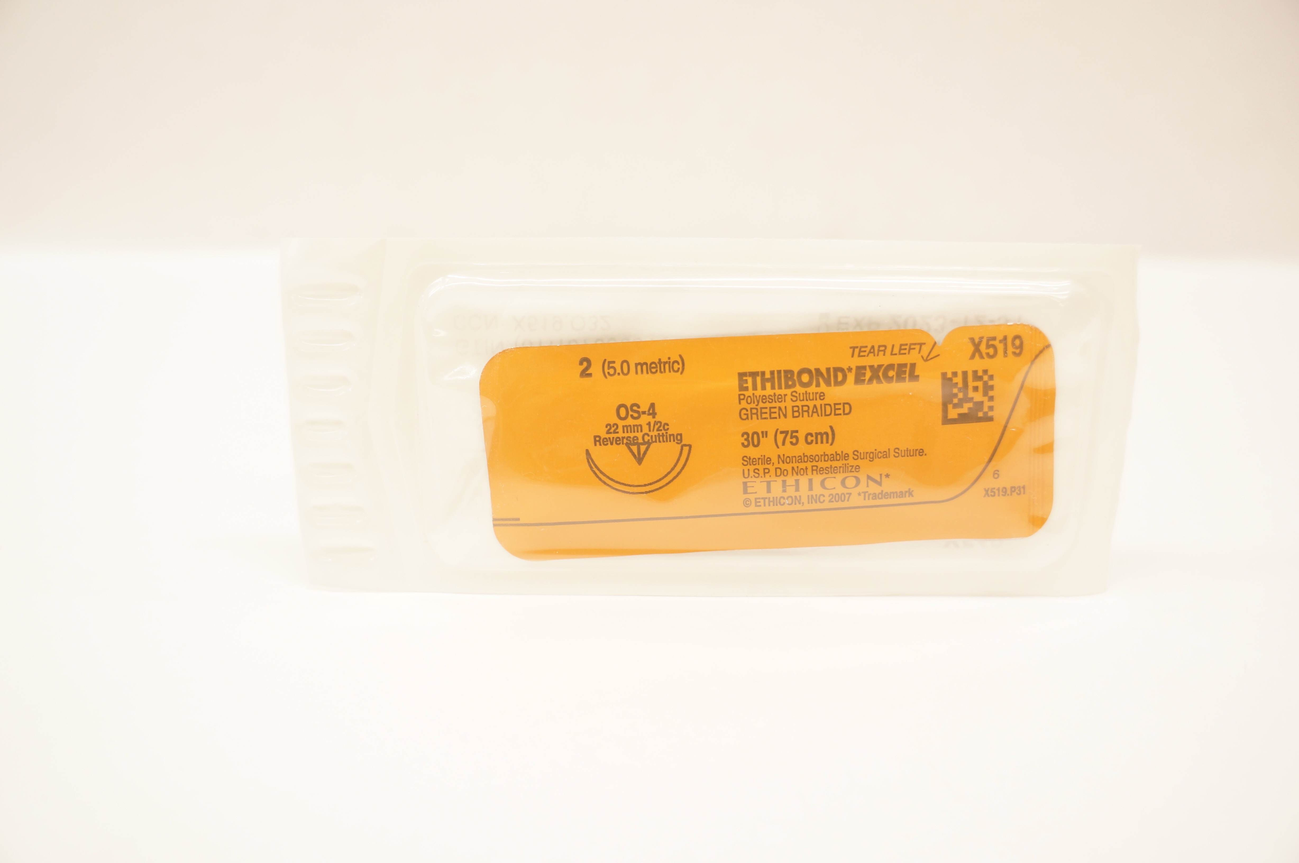 Ethicon X519 2 Ethibond Excel OS-4 22mm 1/2c Reverse Cutting, 30 inch