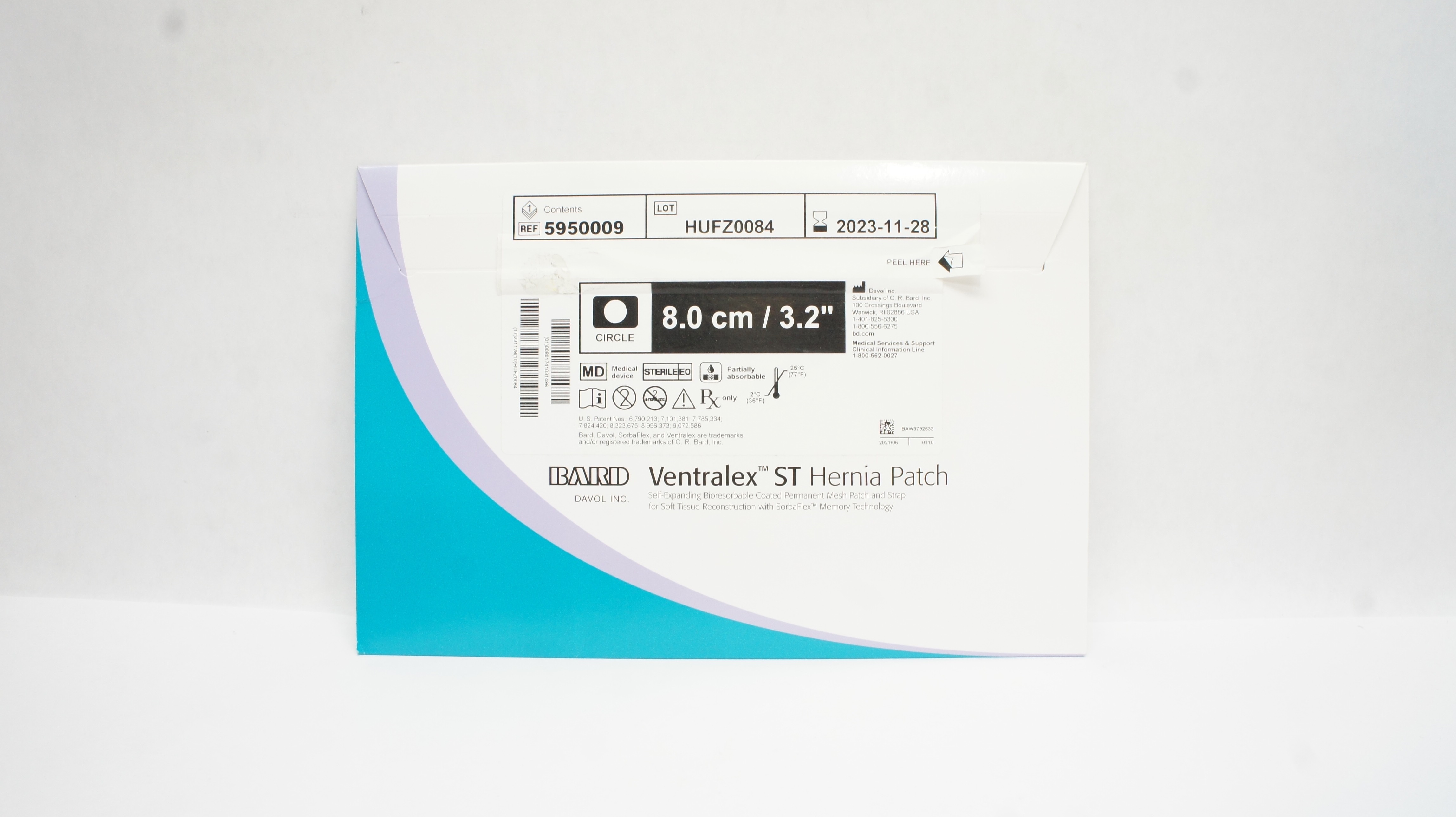Bard 5950009 Davol Ventralex ST Hernia Patch Large Circle With Strap 3.2inch (x)