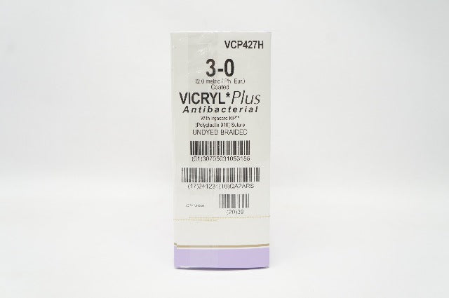Ethicon VCP427H Vicryl Plus Stre PS-2 19mm 3/8c Reverse Cutting 27in.- Box of 36