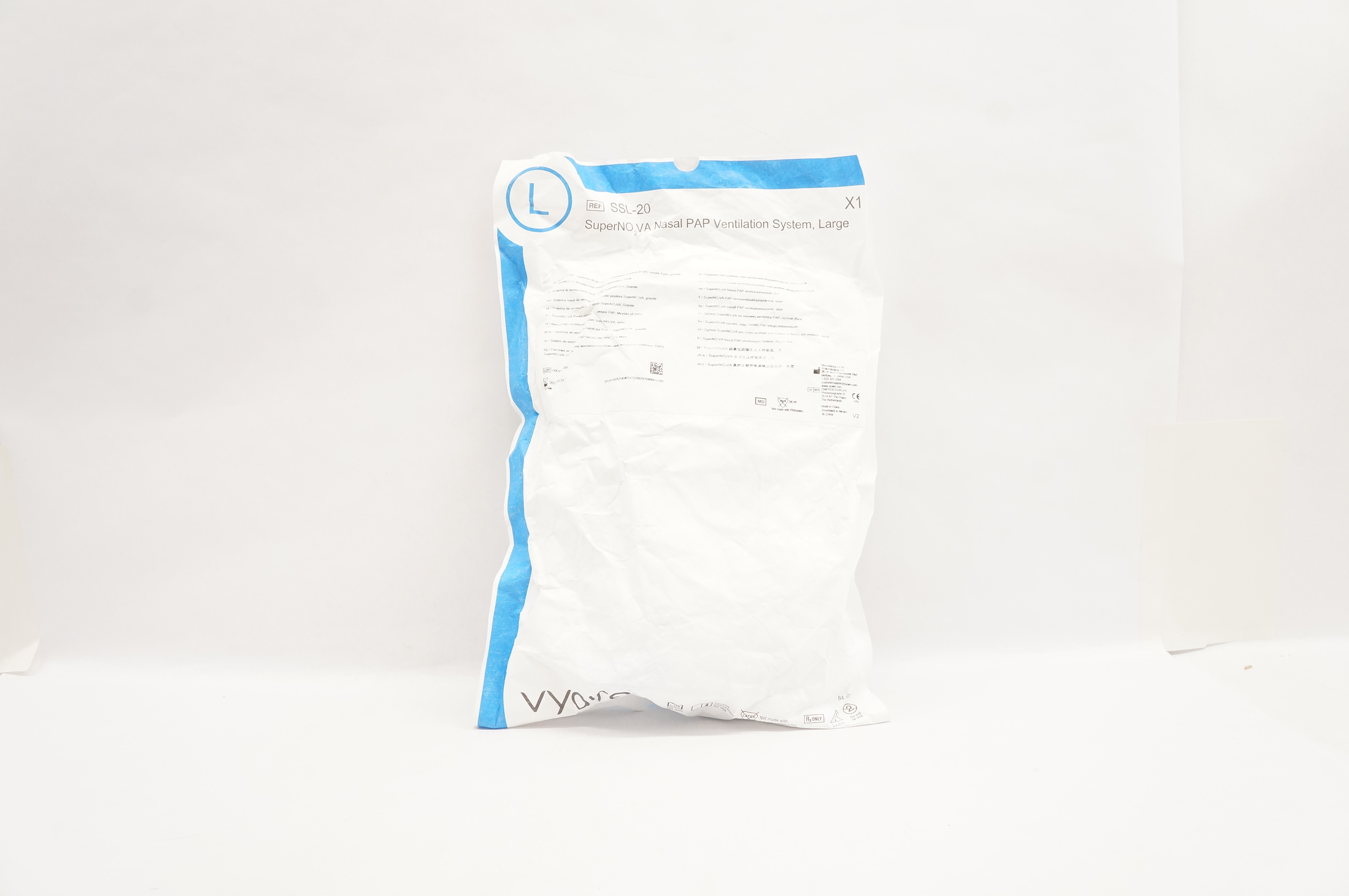 Vyaire SSL-20 SuperNO2VA Nasal PAP Ventilation System, Large (x)