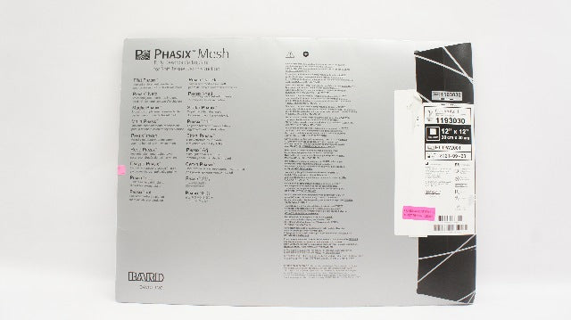 Bard 1193030 Phasix ST Mesh Resorbable Mesh 12inch x 12inch (x)
