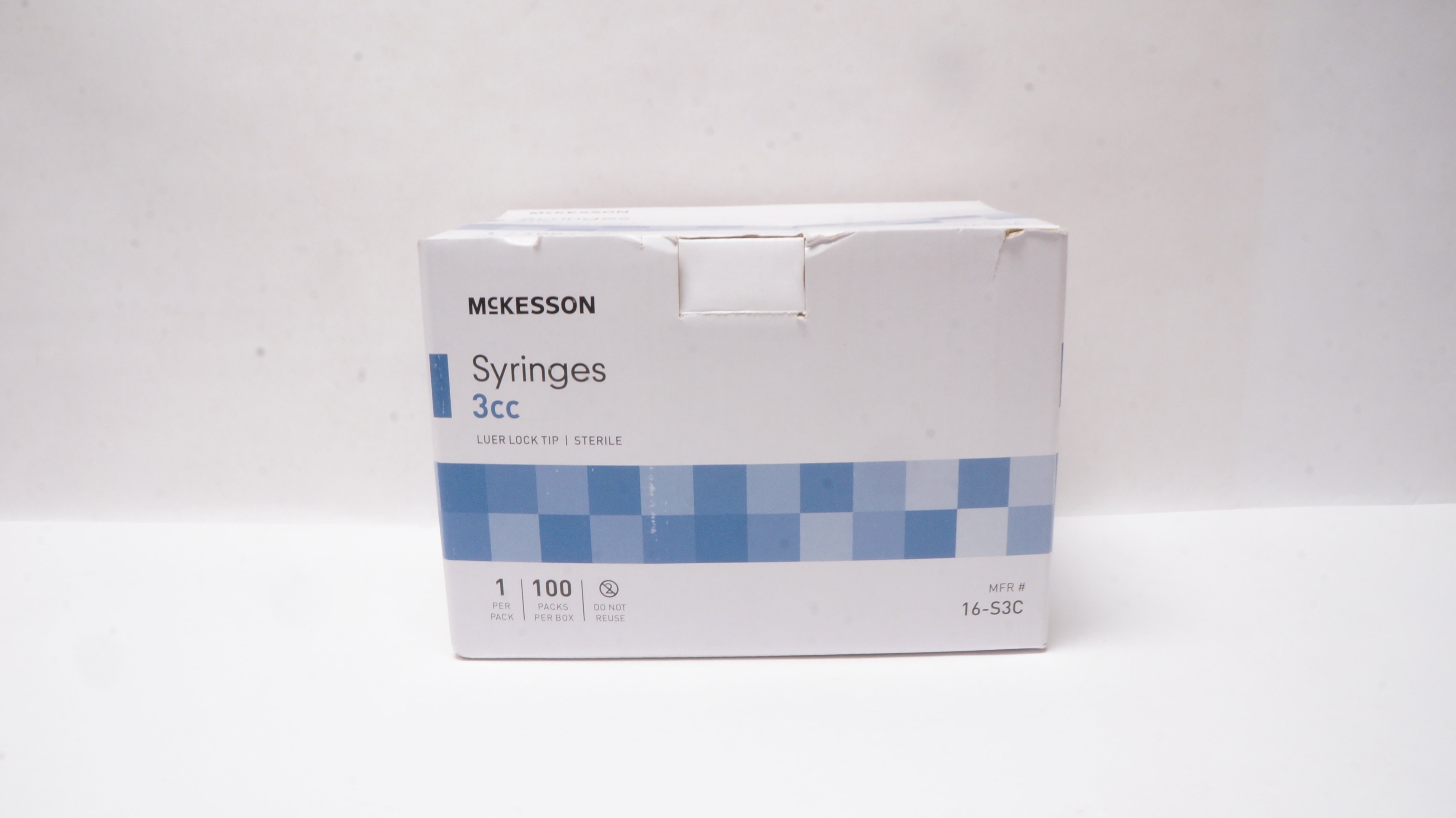 McKesson 16-S3C Luer Lock Tip Syringes 3cc - Box of 62