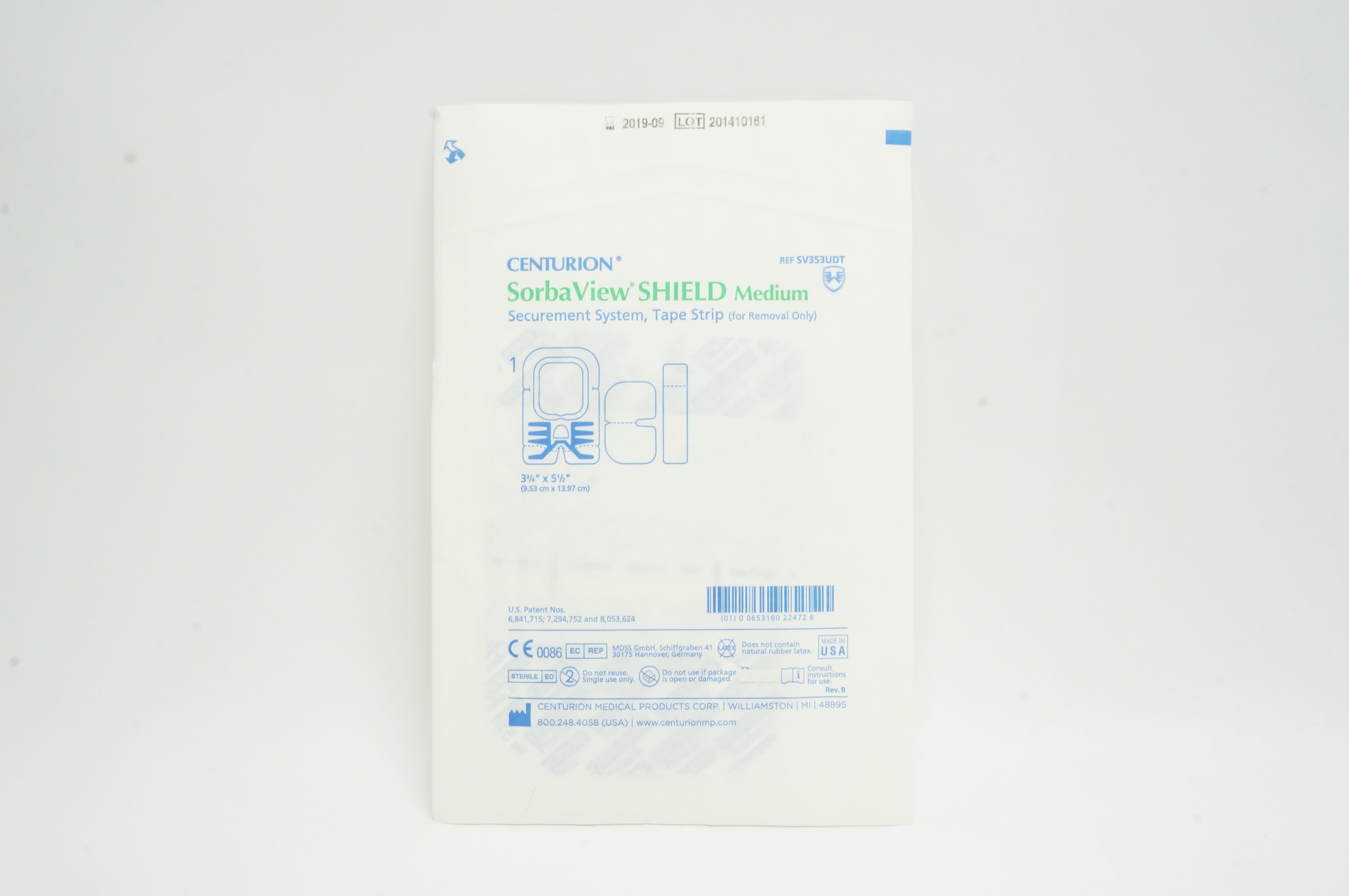 Centurion Medical SV353UDT Shield Medium Securement System 3-3/4in x 5-1/2in (x)