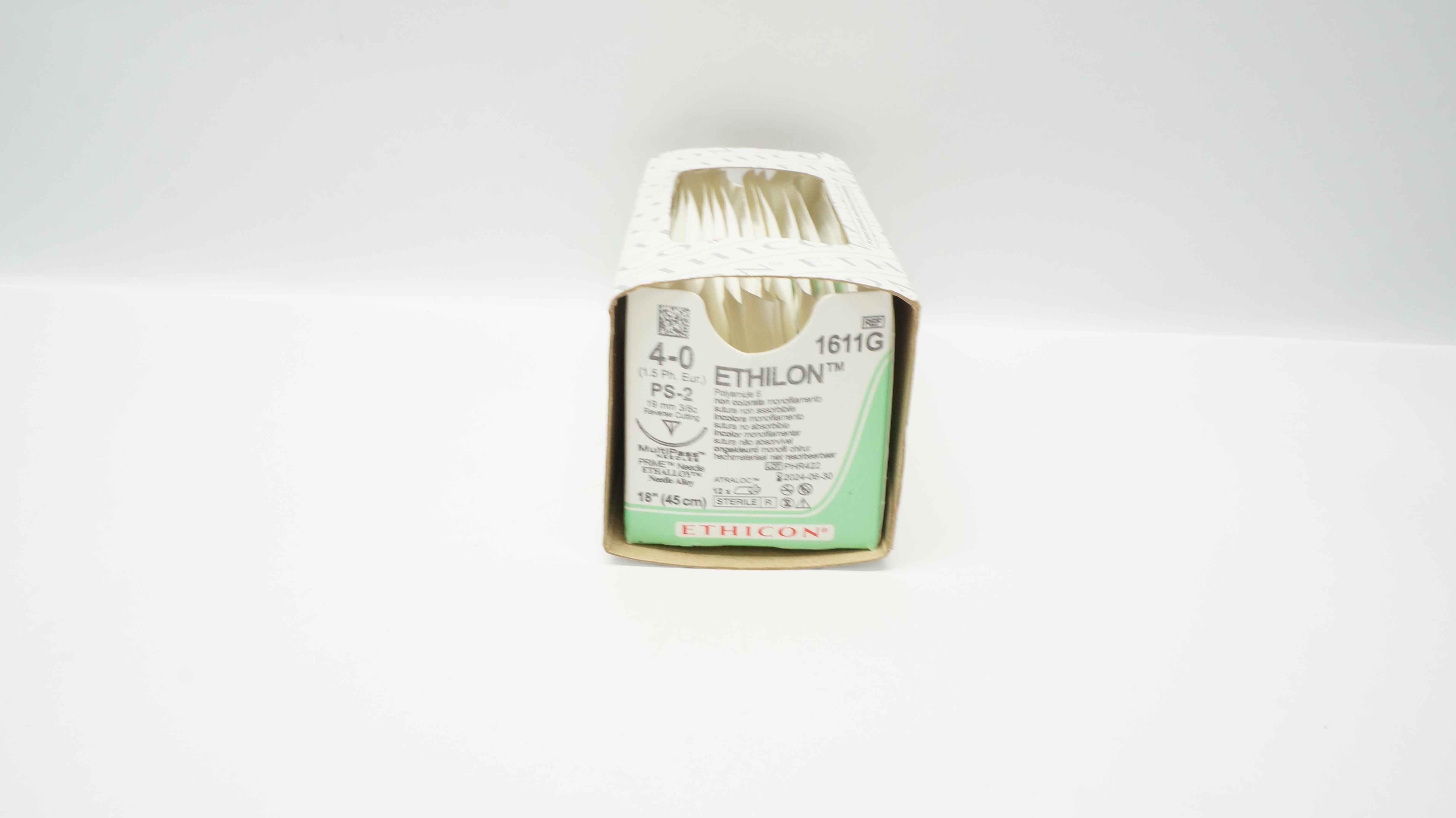 Ethicon 1611G 4-0 Ethilon Polyamide 6 Stre PS-2 19mm 3/8c 18inch (x) - Box of 12
