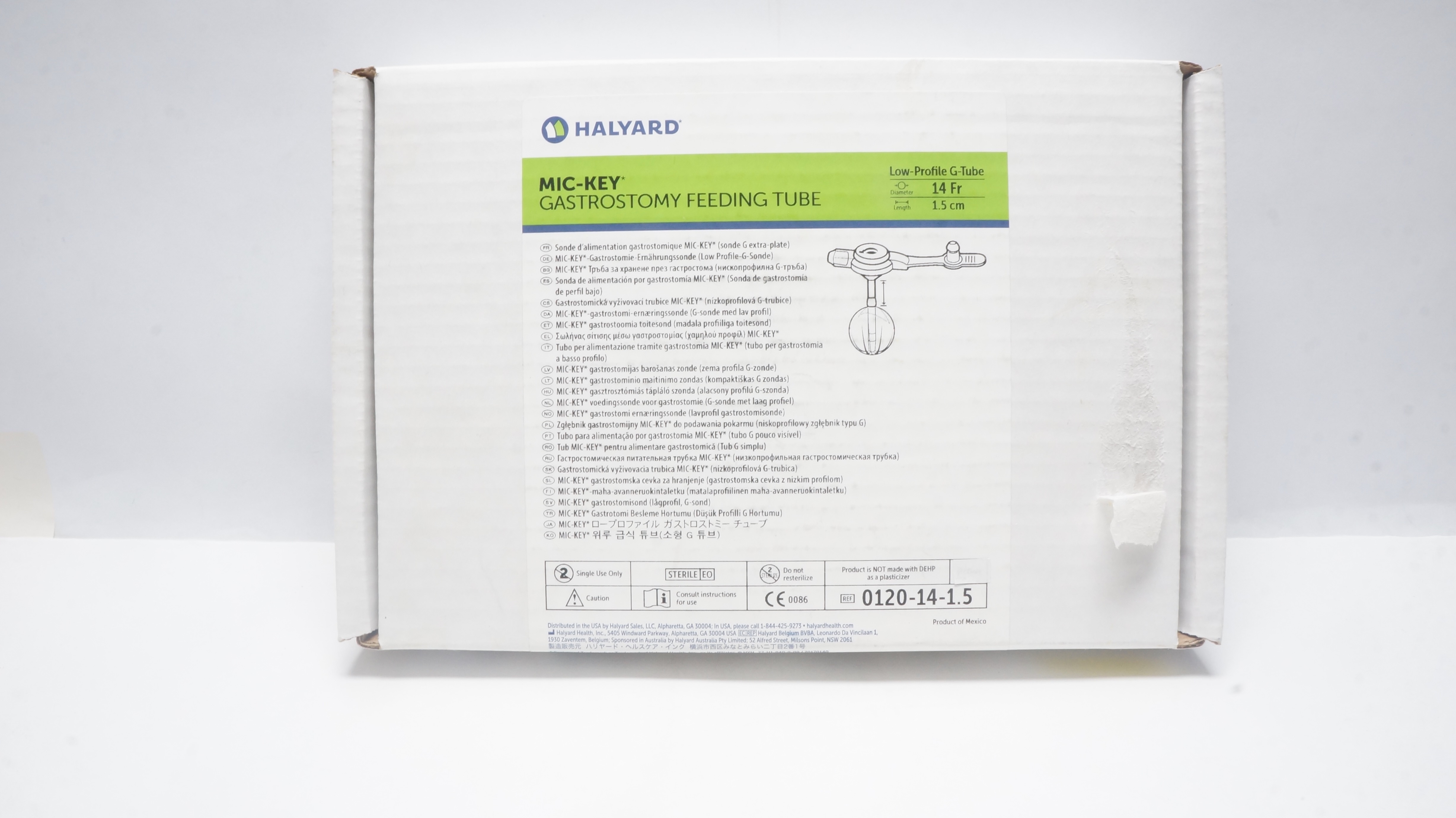 Halyard 0120-14-1.5 MIC-KEY Gastrostomy Feeding Tube 14Fr x 1.5cm (x)