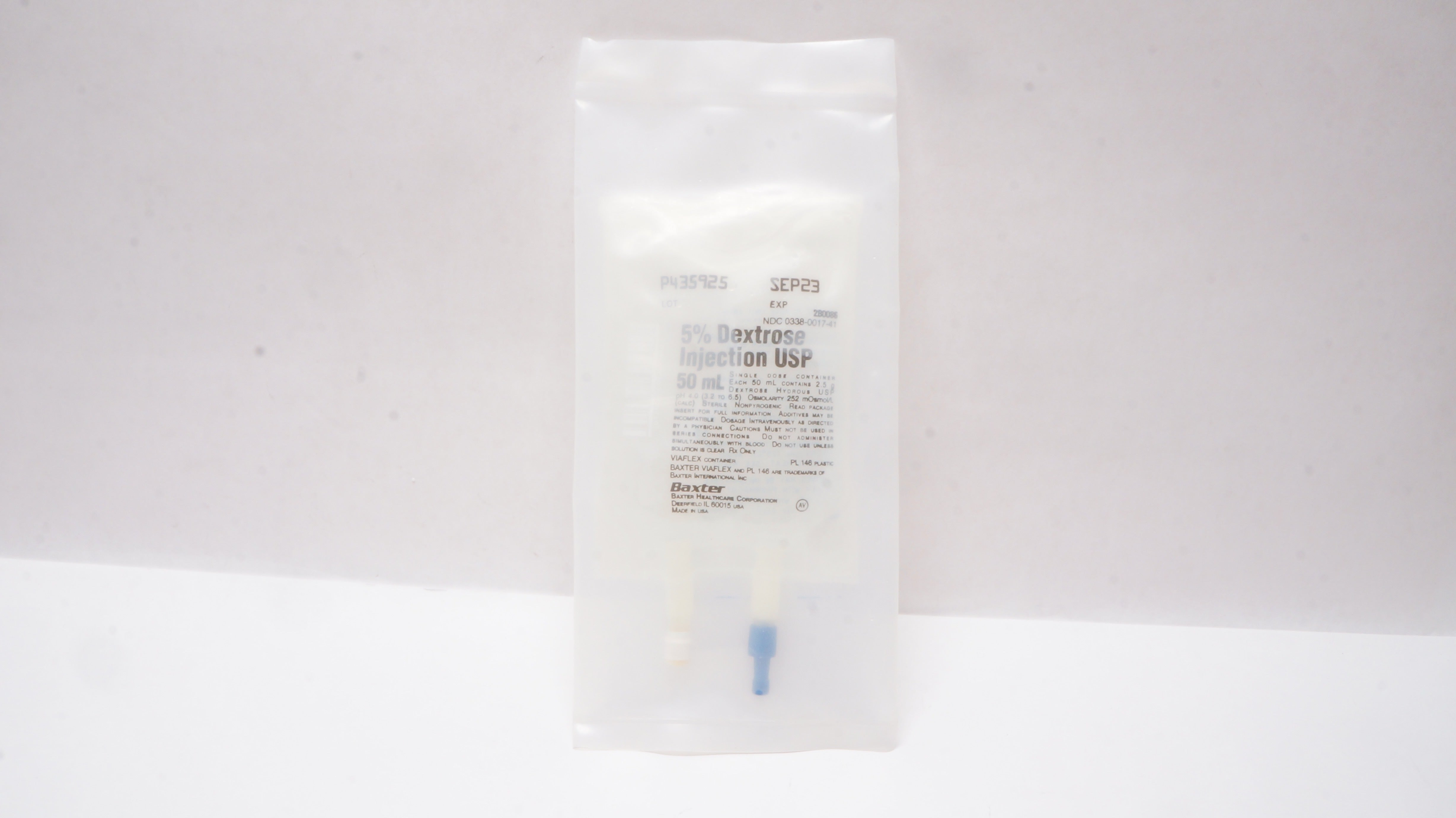 Baxter 2B0086 Viaflex 5% Dextrose Injection USP 50 ml