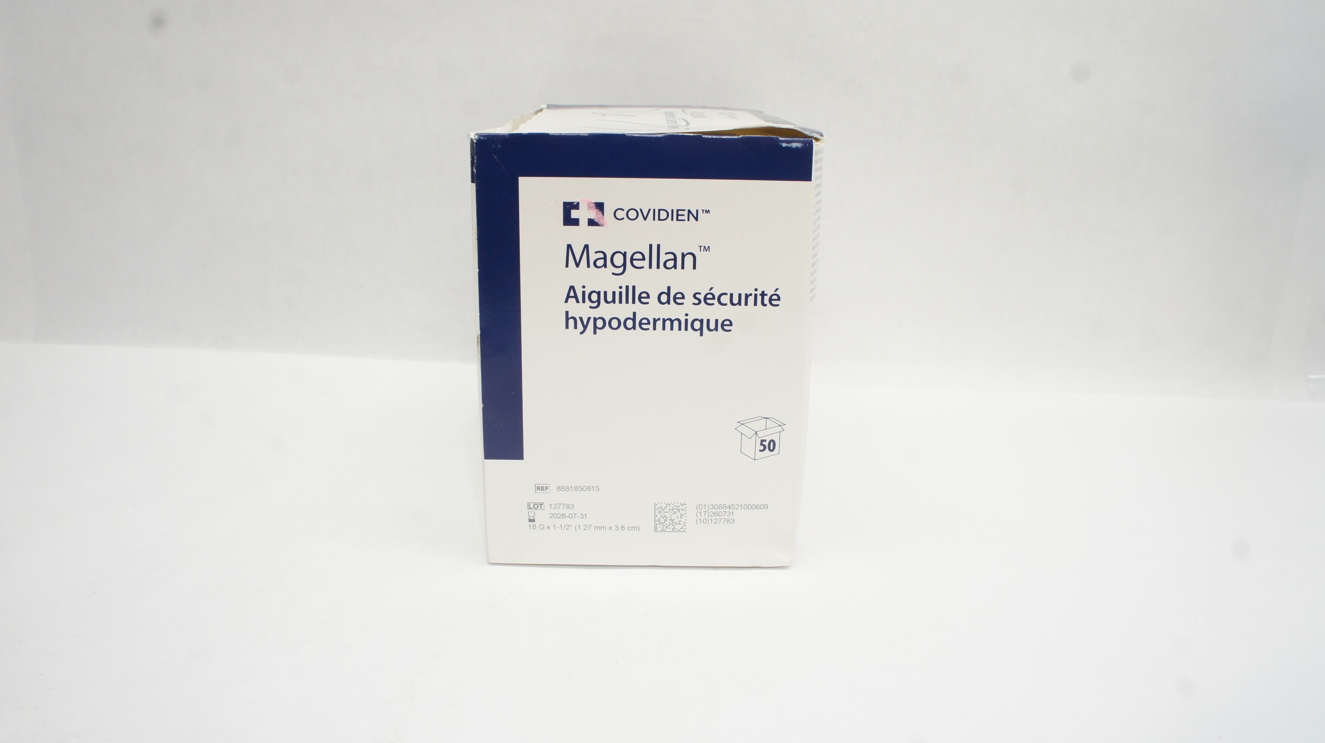 Covidien 8881850815 Magellan hypodermic Safety Ndle 18G x 1-1/2inch - Box of 50