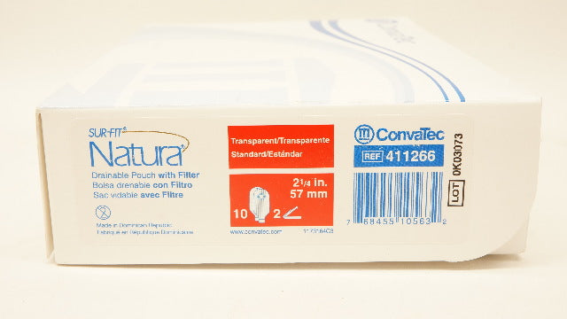 ConvaTec 411266 Sur-Fit Natura Drainable Pouch 2-1/4 inch x 57mm - Box of 10