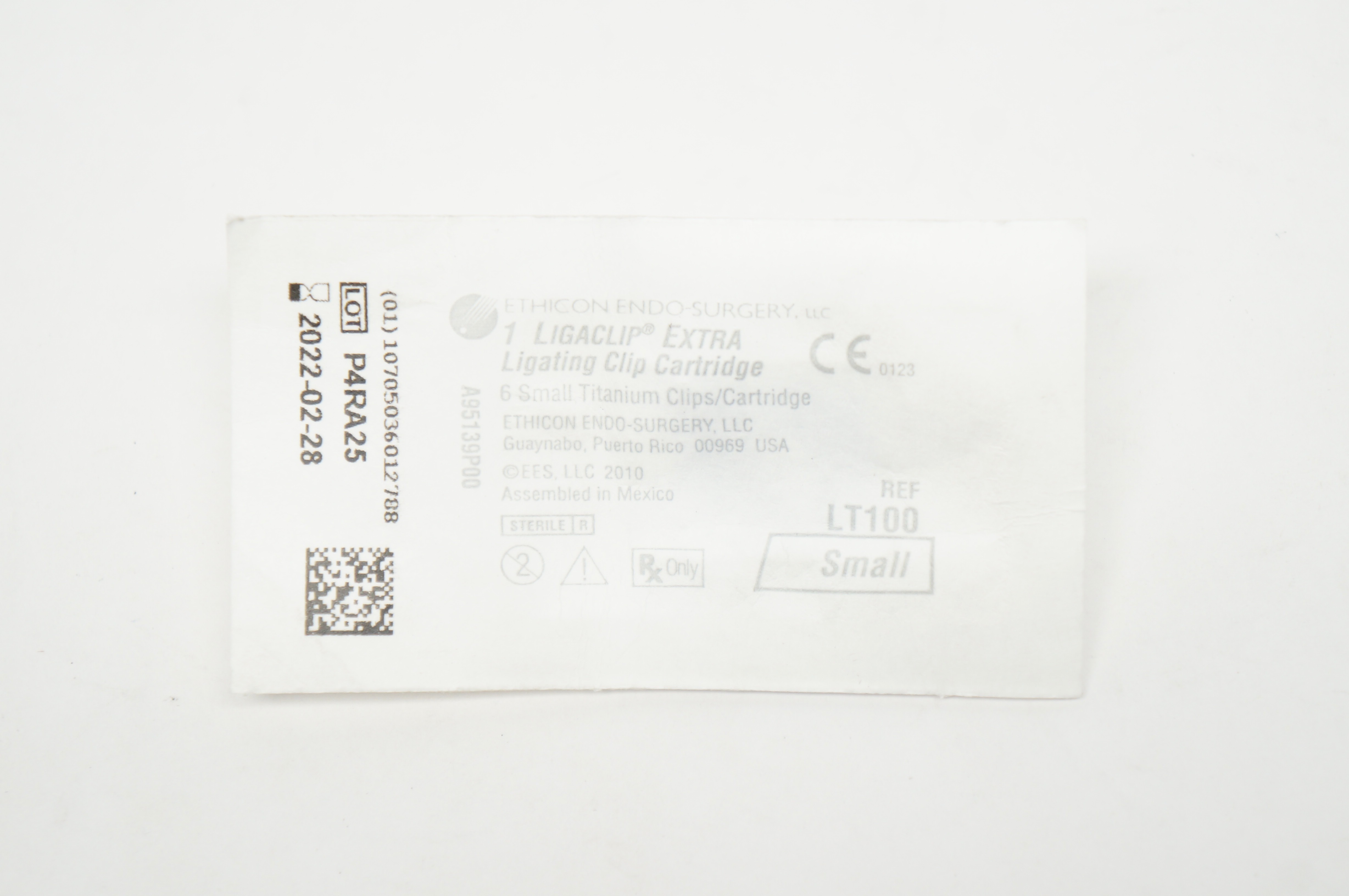 Ethicon LT100 Ligaclip Extra Ligating Clip Cartridge 6 Small Titanium Clips (x)