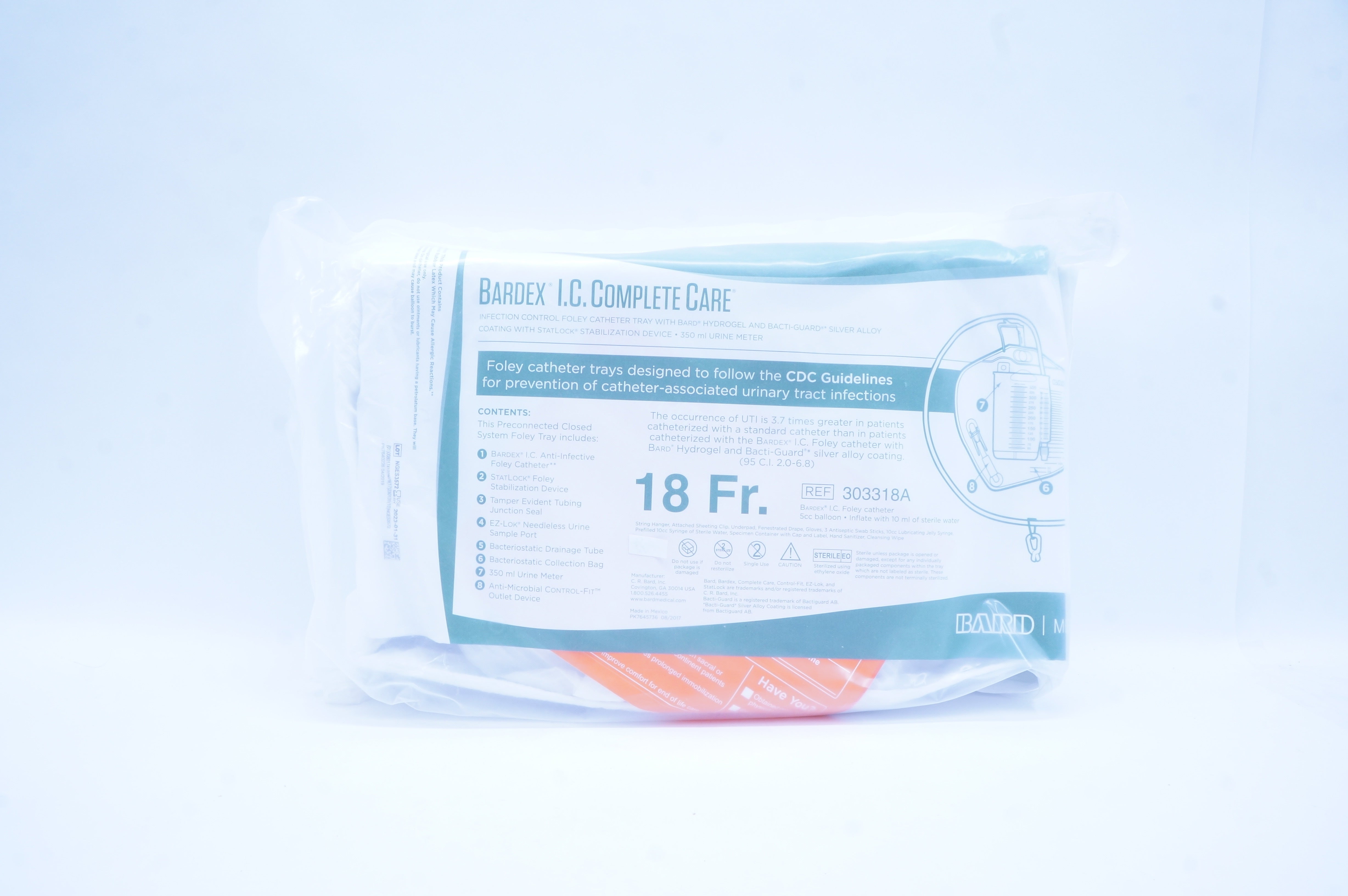 Bard 303318A Bardex I.C. Complete Care Infection Control Cath.18Fr