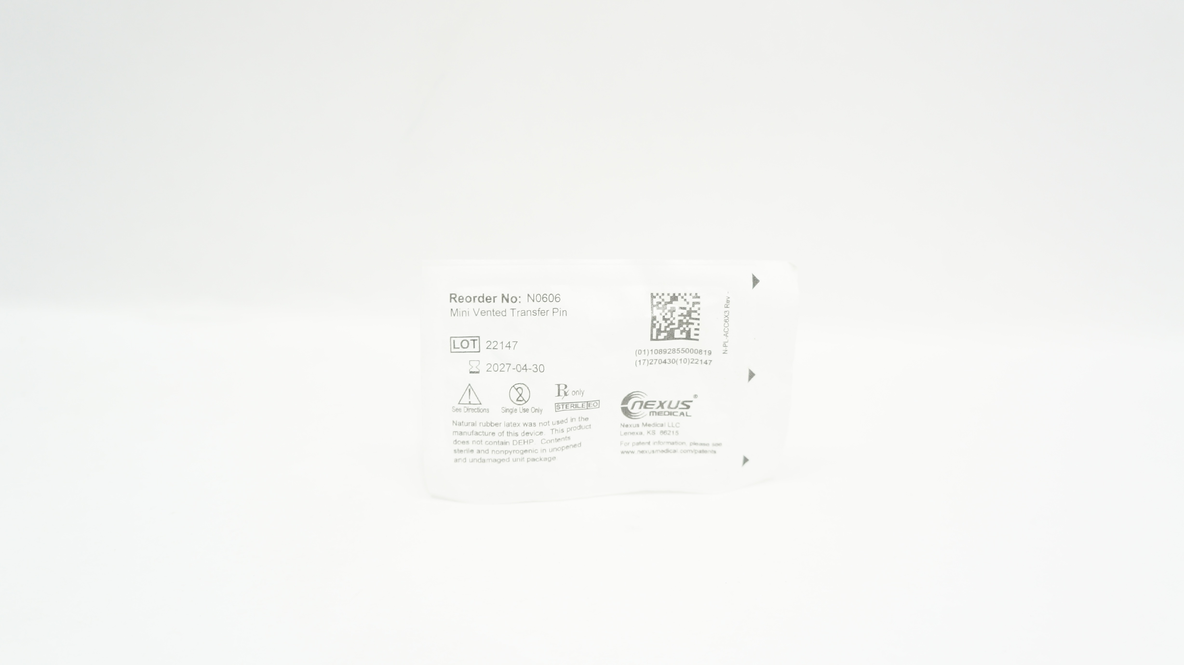 Nexus N0606 Mini Vented Transfer Pin