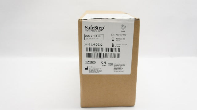 Bard LH-0032 SafeStep Huber Ndle Set 20G x 1.0In, 0.3mL - Box of 25