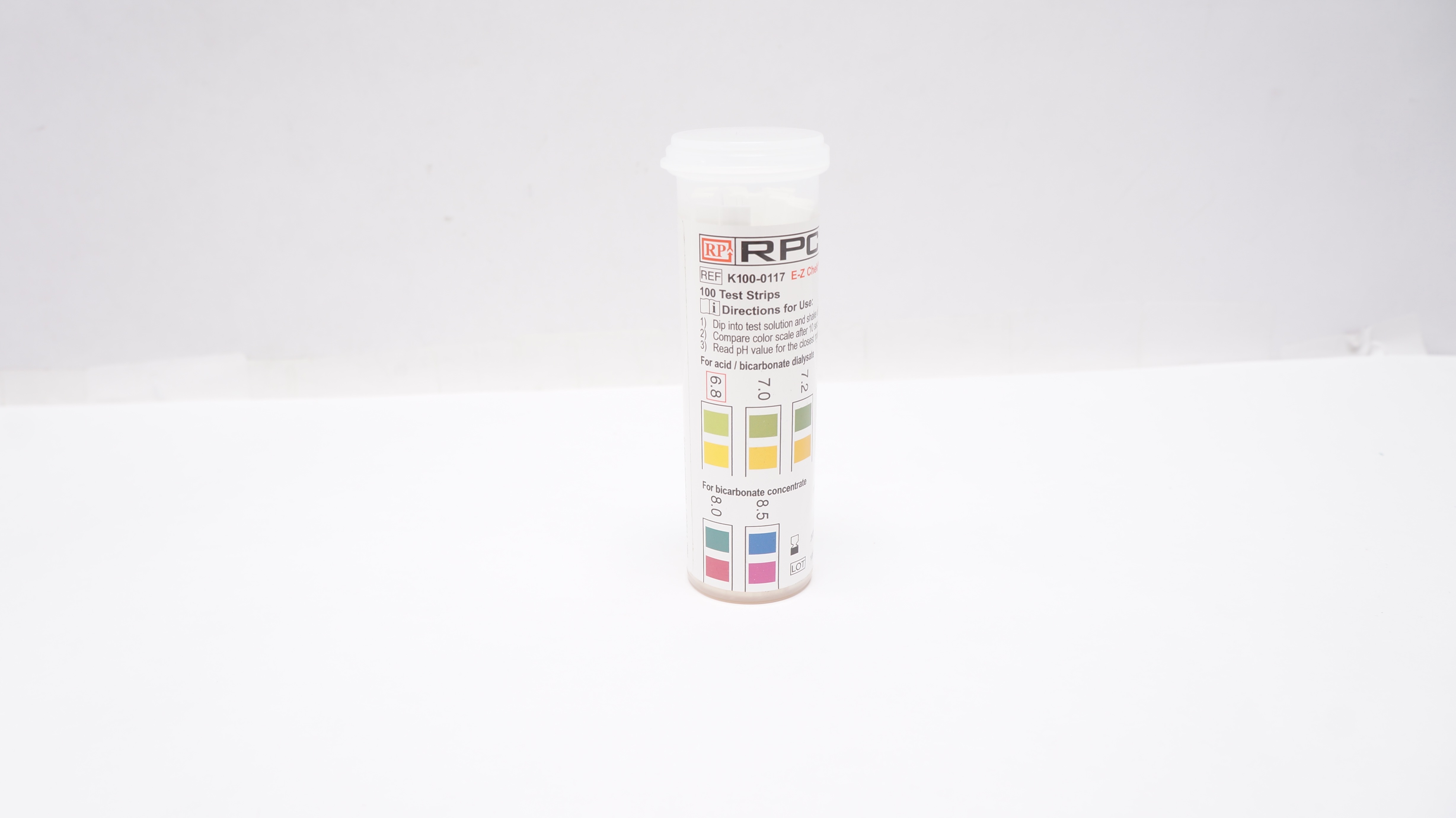 RPC K100-0117 E-Z Chek pH Test Strips ,6.8 - 8.5 pH - Pack of 100