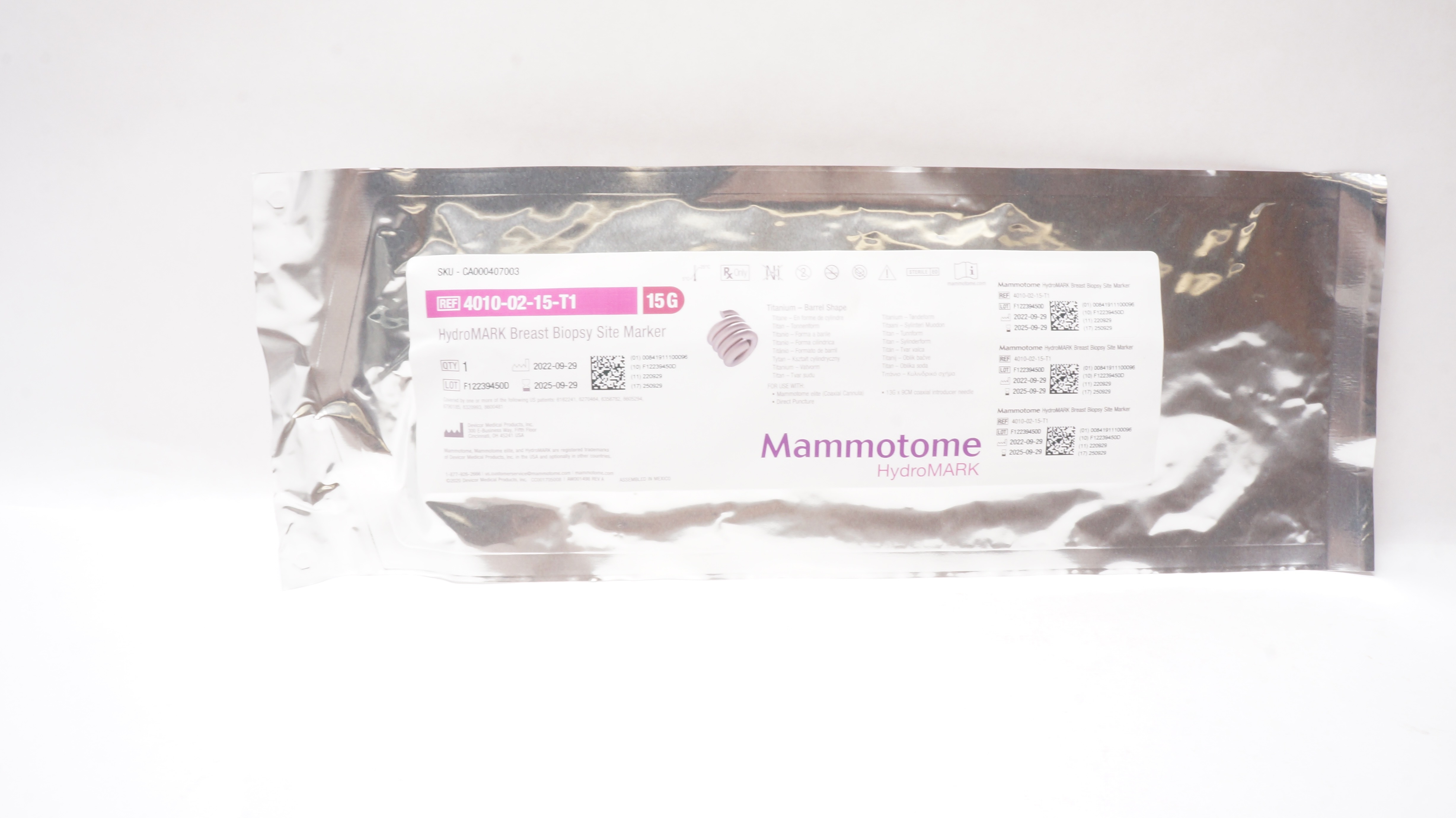 Devicor Medical 4010-02-15-T1 HydroMark Breast Biopsy Site Marker