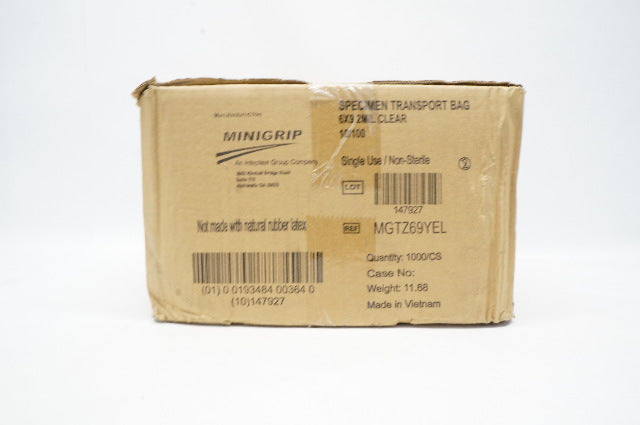 Minigrip MGTZ69YEL Specimen Transport Bag 6x9 2 Mil Clear – Case of 1000