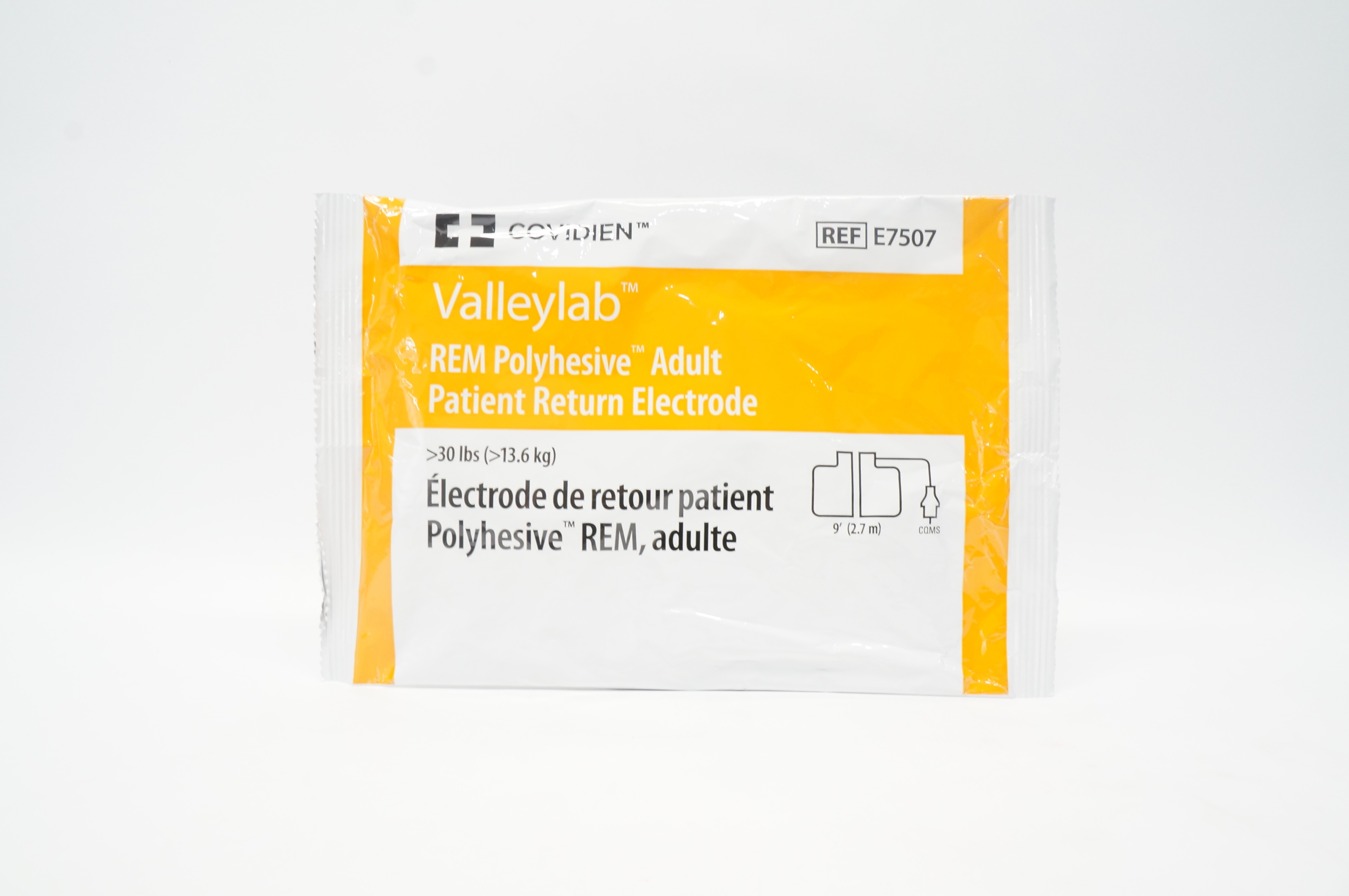 Covidien E7507 ValleyLab REM Polyhesive Adult Patient Return Electrode >30lbs (x)