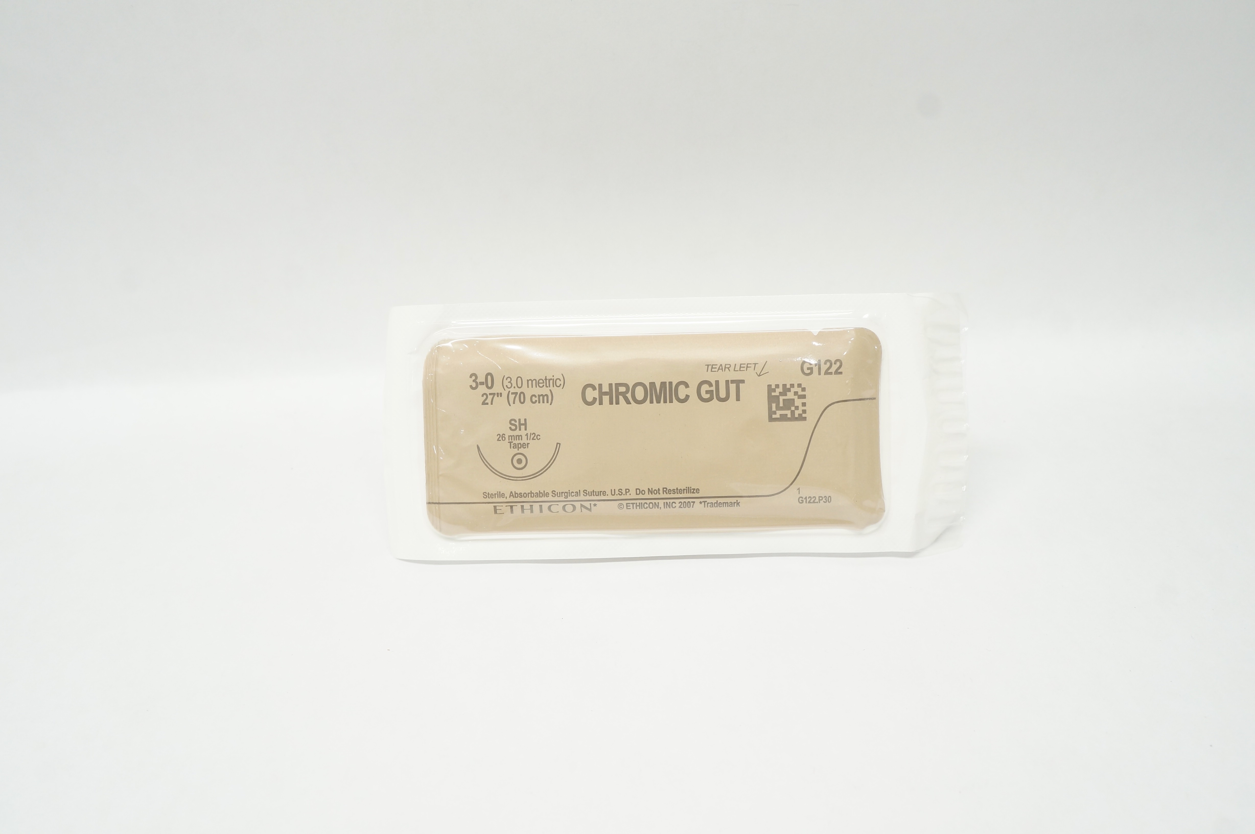Ethicon G122 3-0 Chromic Gut Surgical Stre SH 26mm 1/2c Taper, 27inch