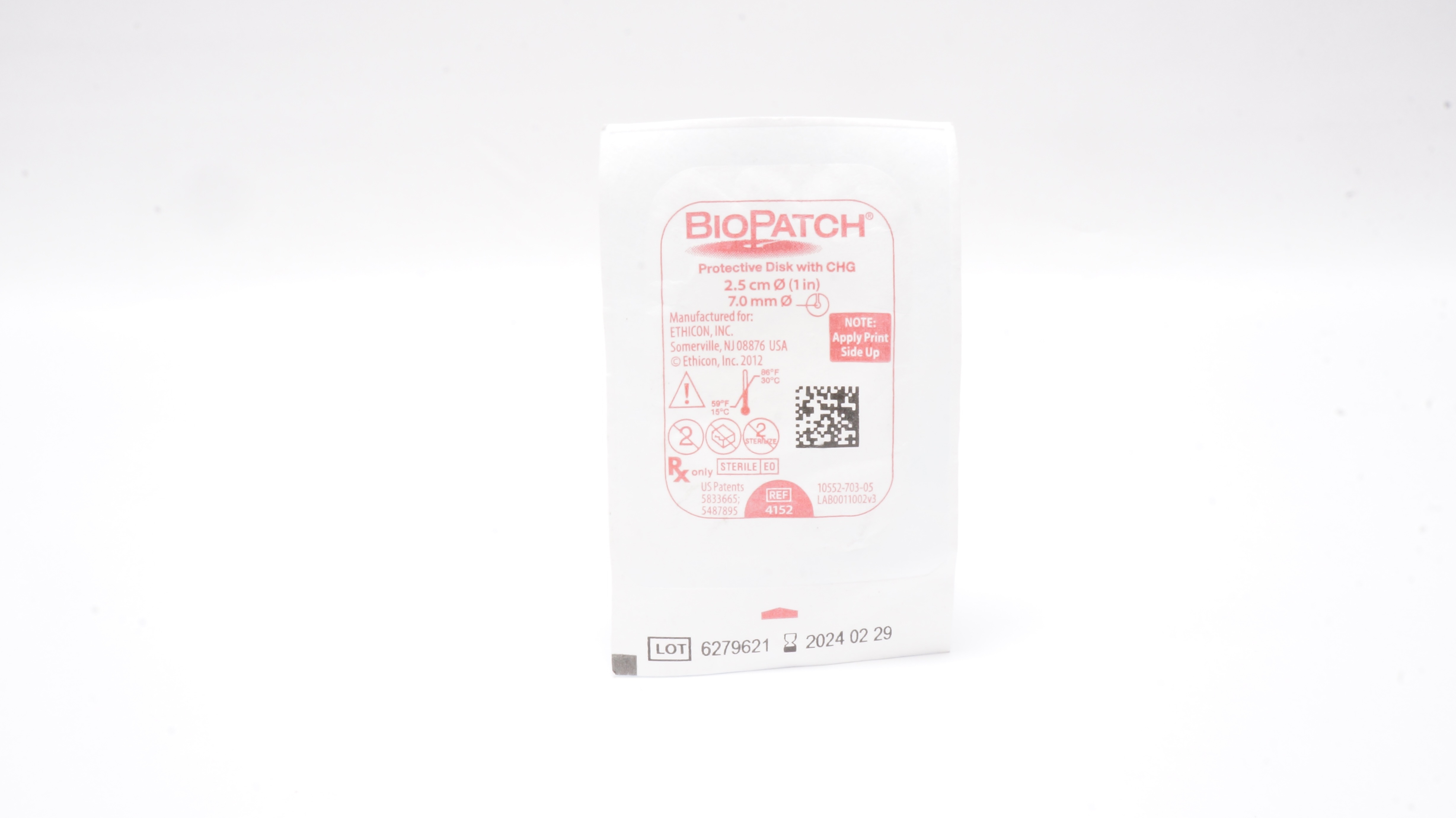 Ethicon 4152 BioPatch Protective Disk with GHG 1inch x 7.0mm (x)