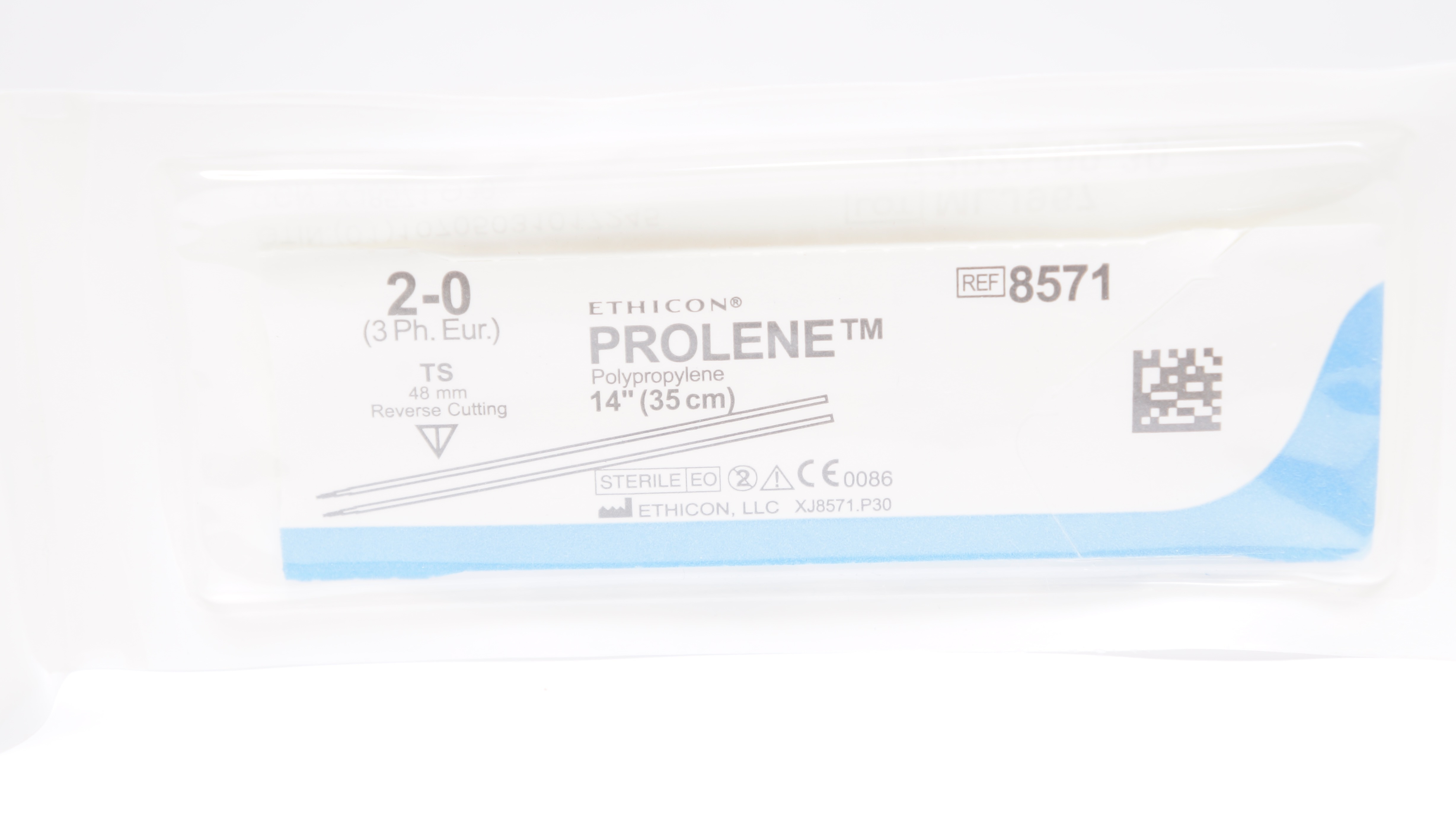 Ethicon 8571 2-0 Prolene Polypropylene Stre TS 48mm Reverse Cutting 14inch (x)