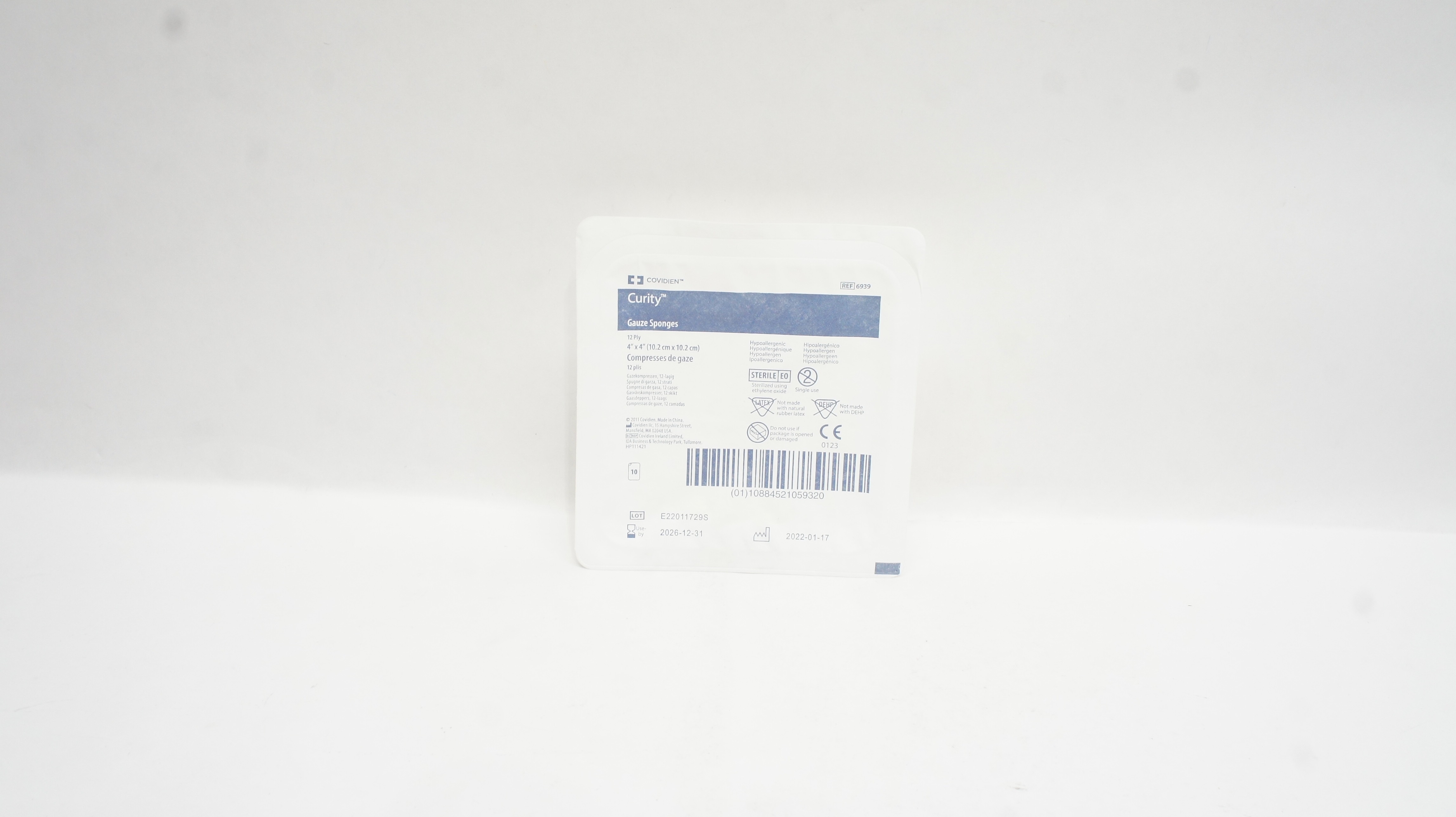 Covidien 6939 Curity Gauze Sponges 12 Ply 4inch x 4inch - Pack of 10