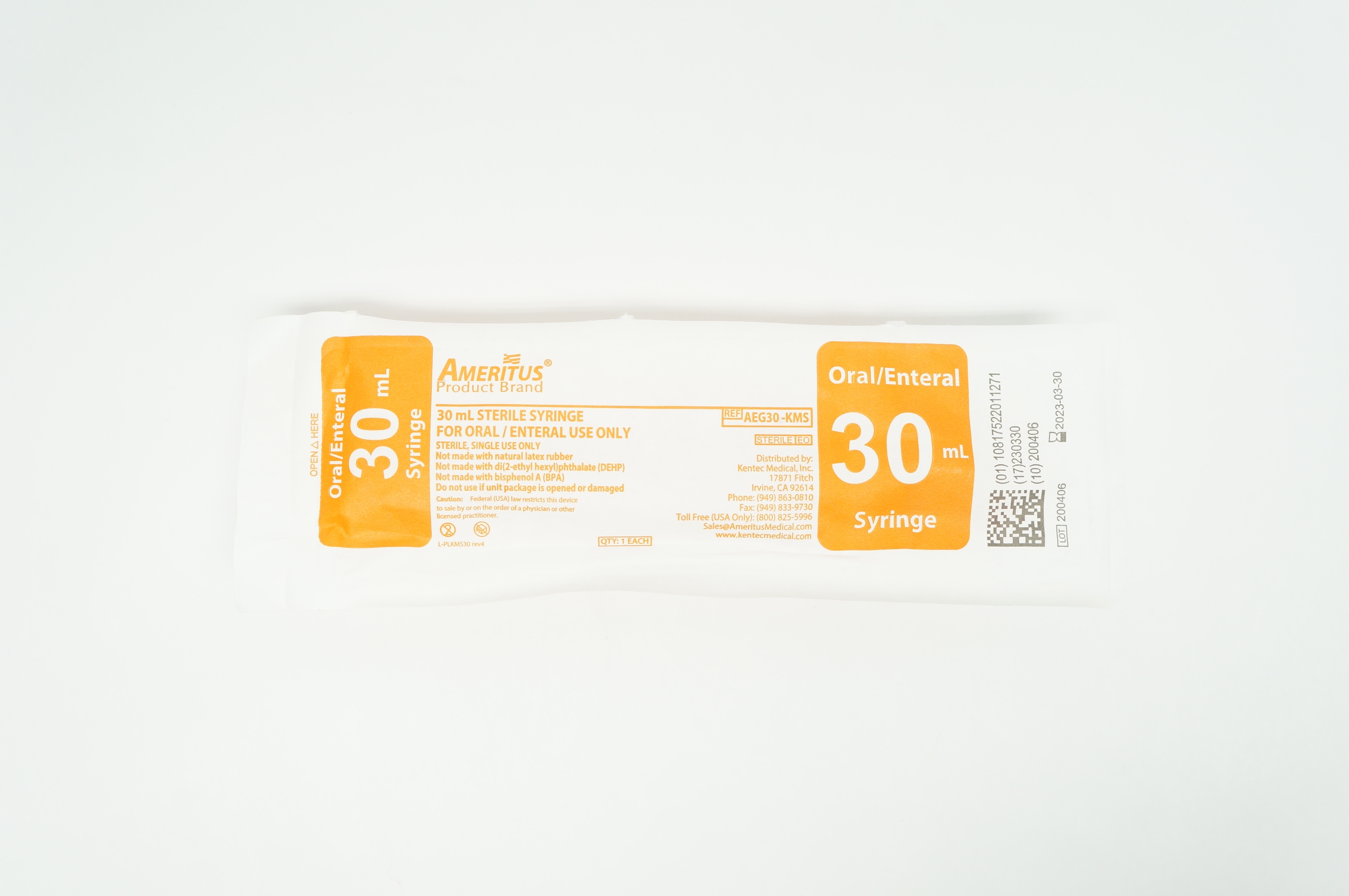 AMERITUS AEG30-KMS Oral / Enteral Syringe 30ml