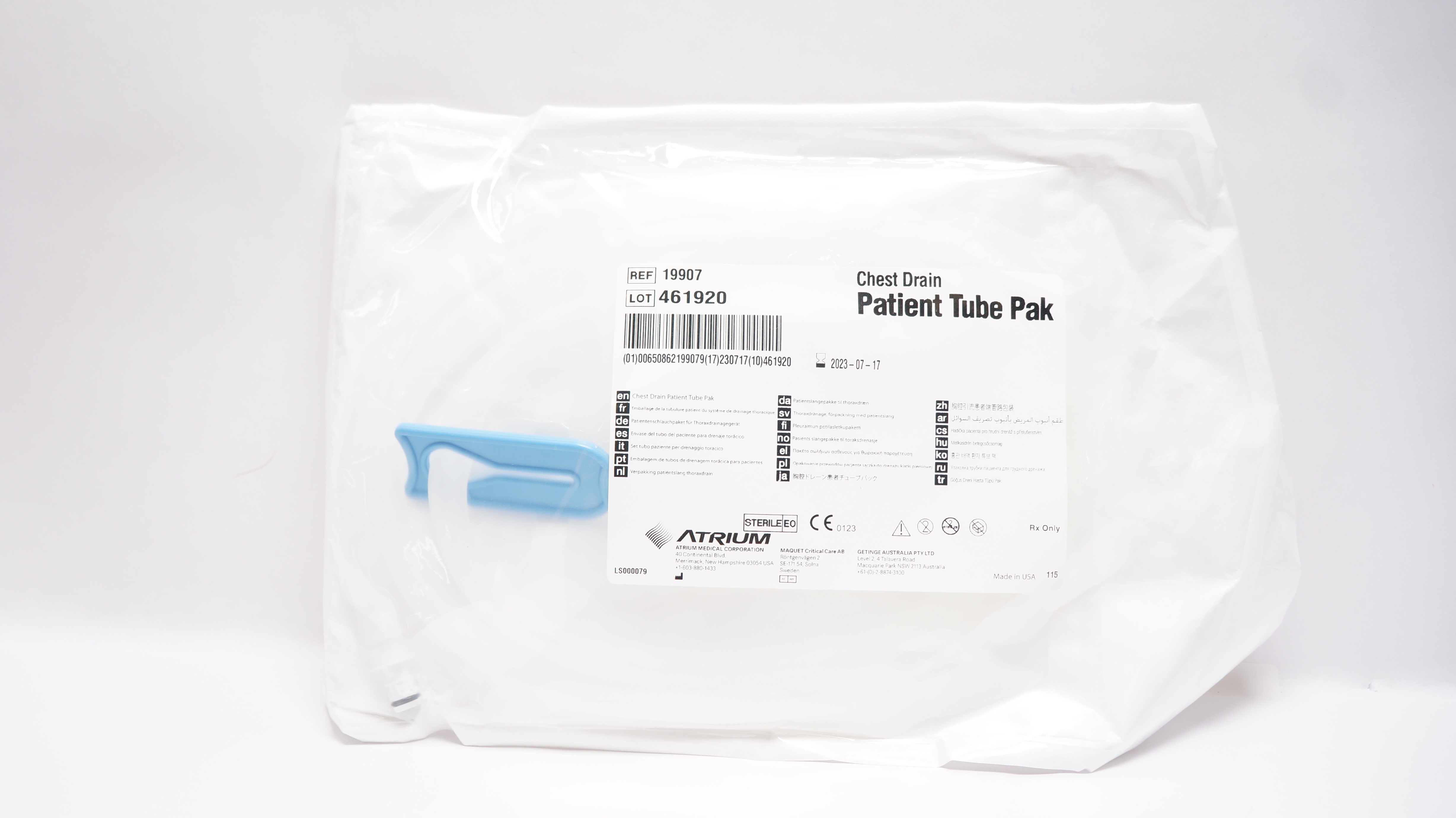 Atrium 19907 Chest Drain Patient Tube Pak (x)