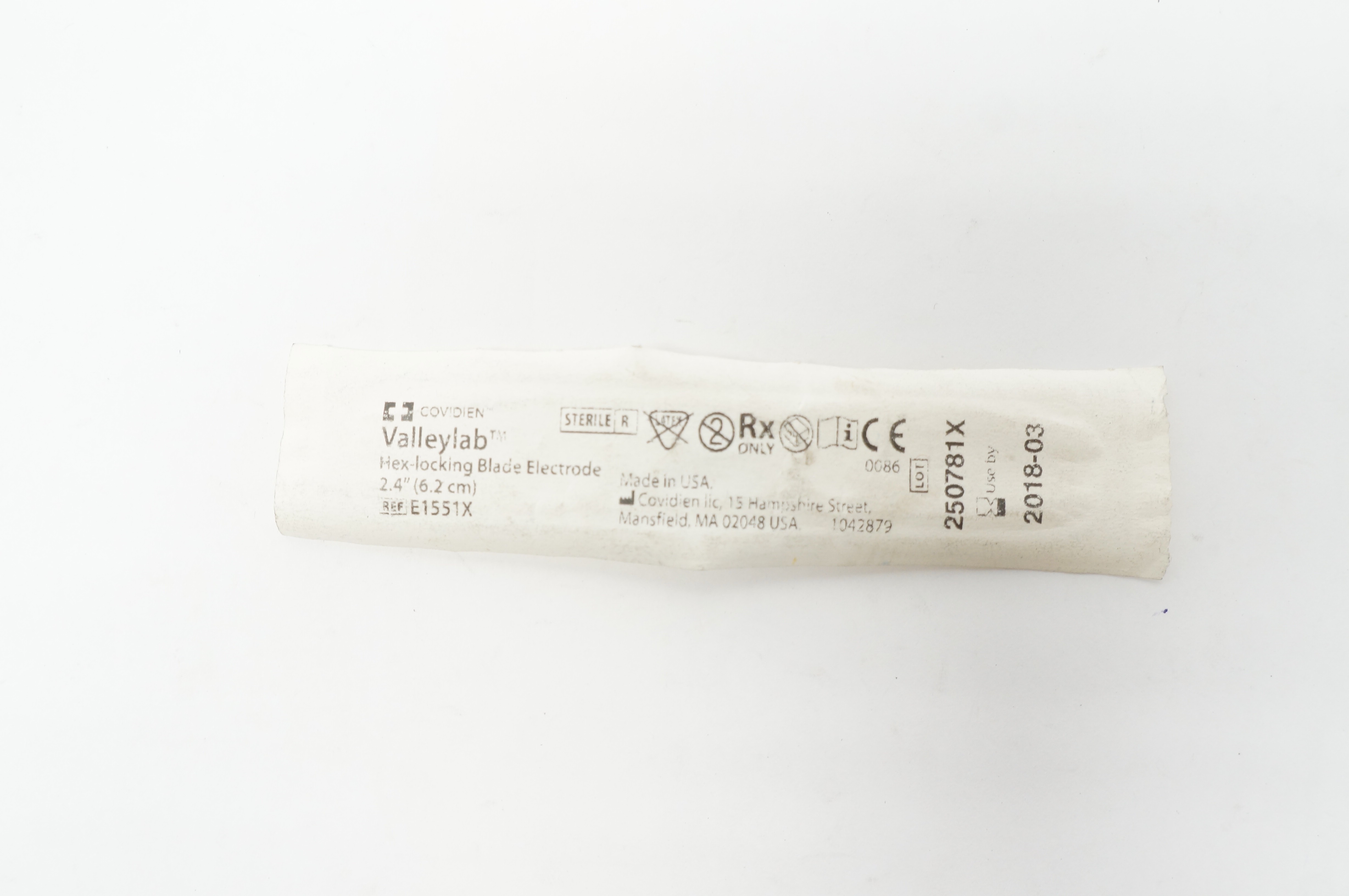 Covidien E1551X Valleylab Hex-Locking Blade Electrode 2.4inch (x)