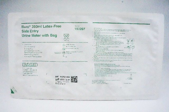 Bard 153207 350ml Latex-Free Side Entry Urine Meter with Bag