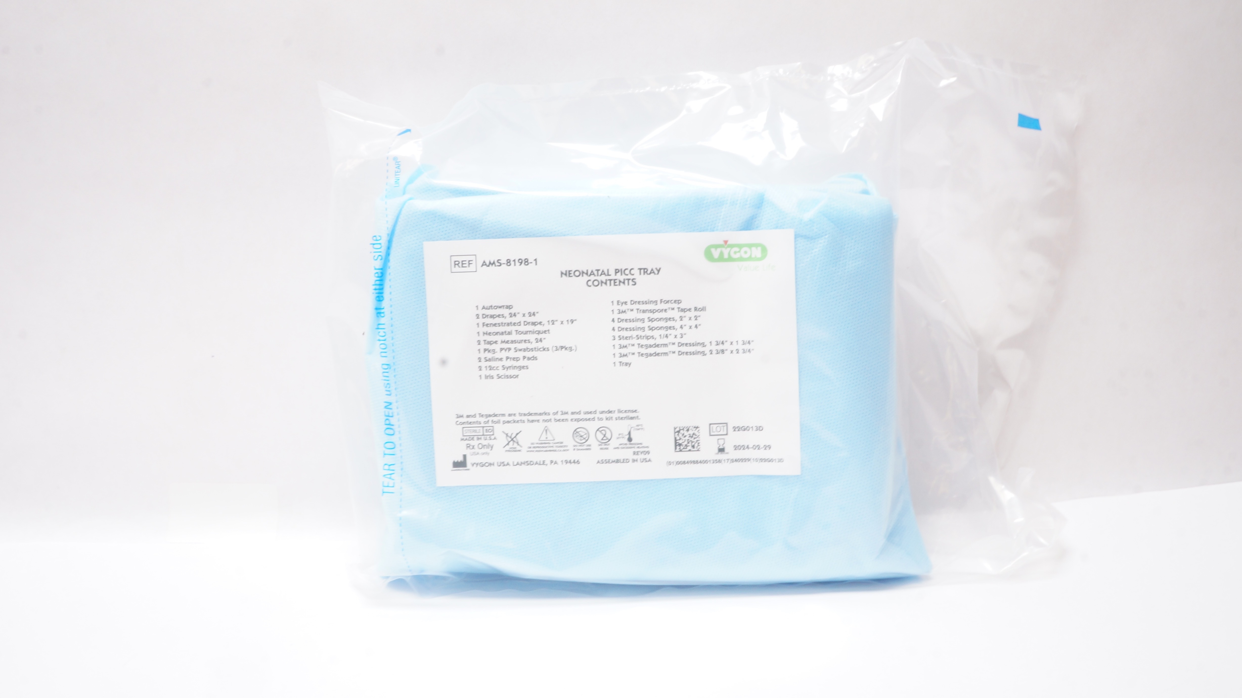 Vygon AMS-8198-1 Neonatal Picc Tray