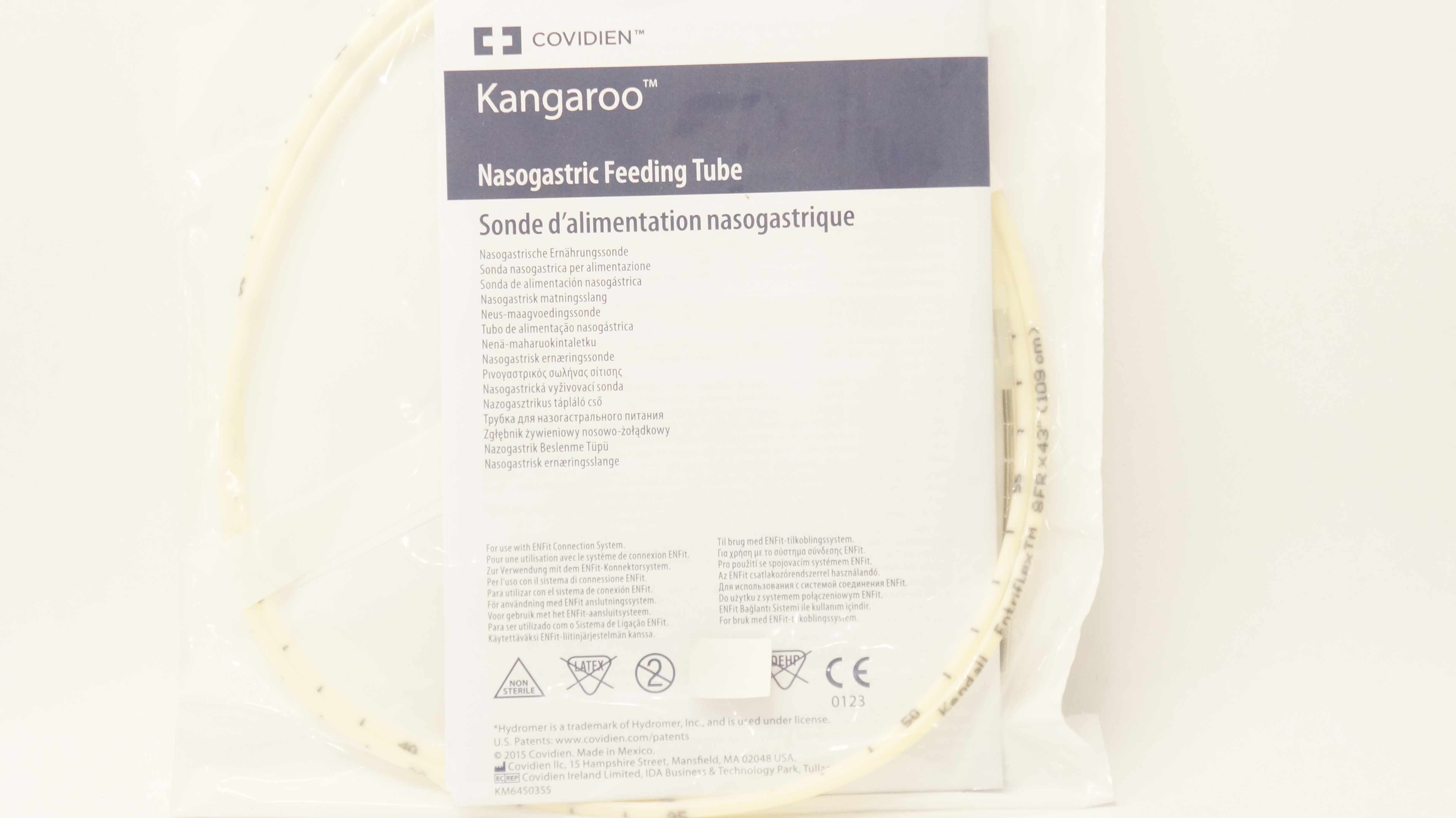 Covidien 8884720841E Nasogastric Feeding Tubes w/ENFit Connection 8Fr. x 43in.