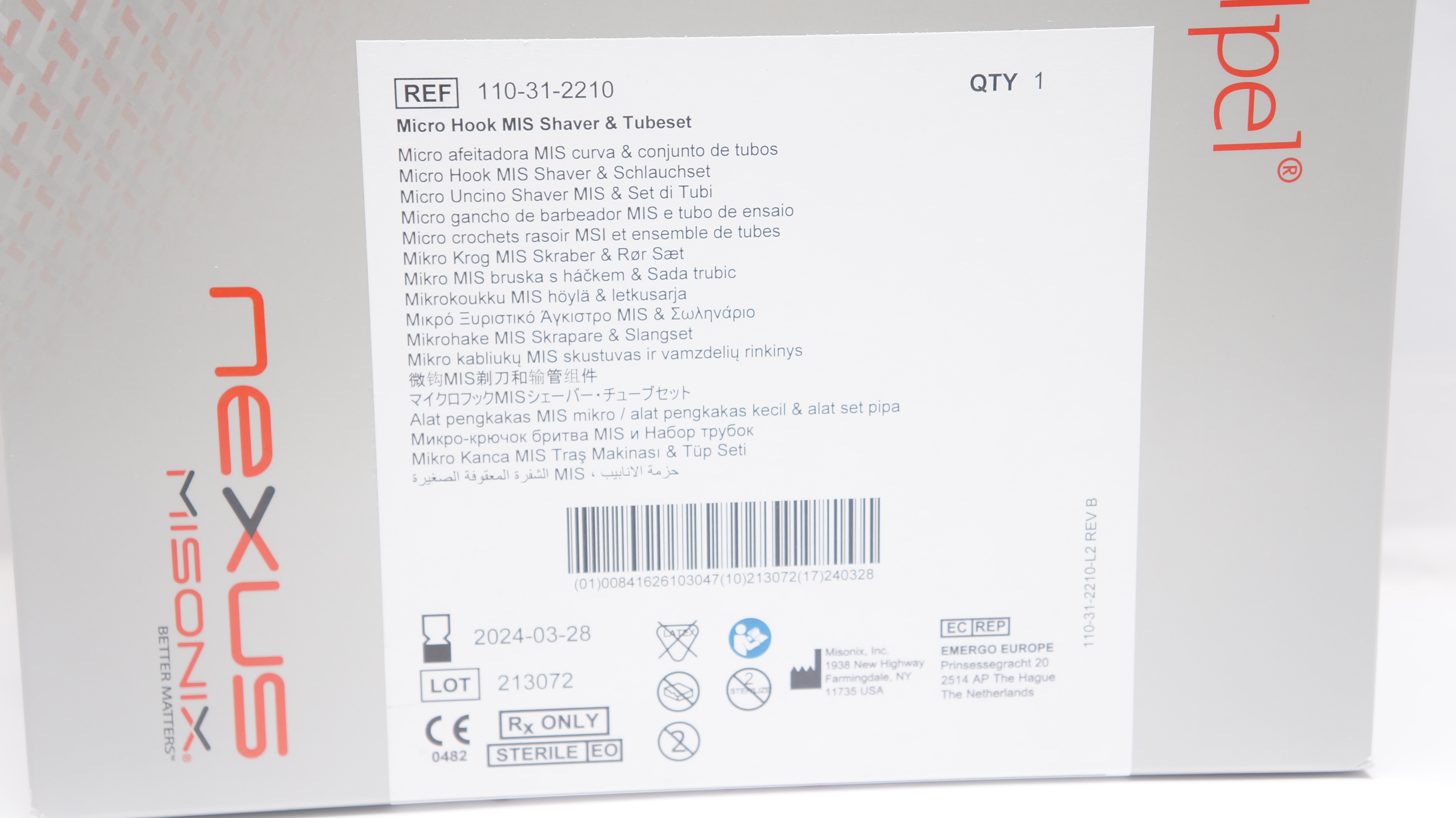misoco① Misonix 110-31-2210 BoneScalpel Micro Hook MIS Shaver & Tubeset (x)