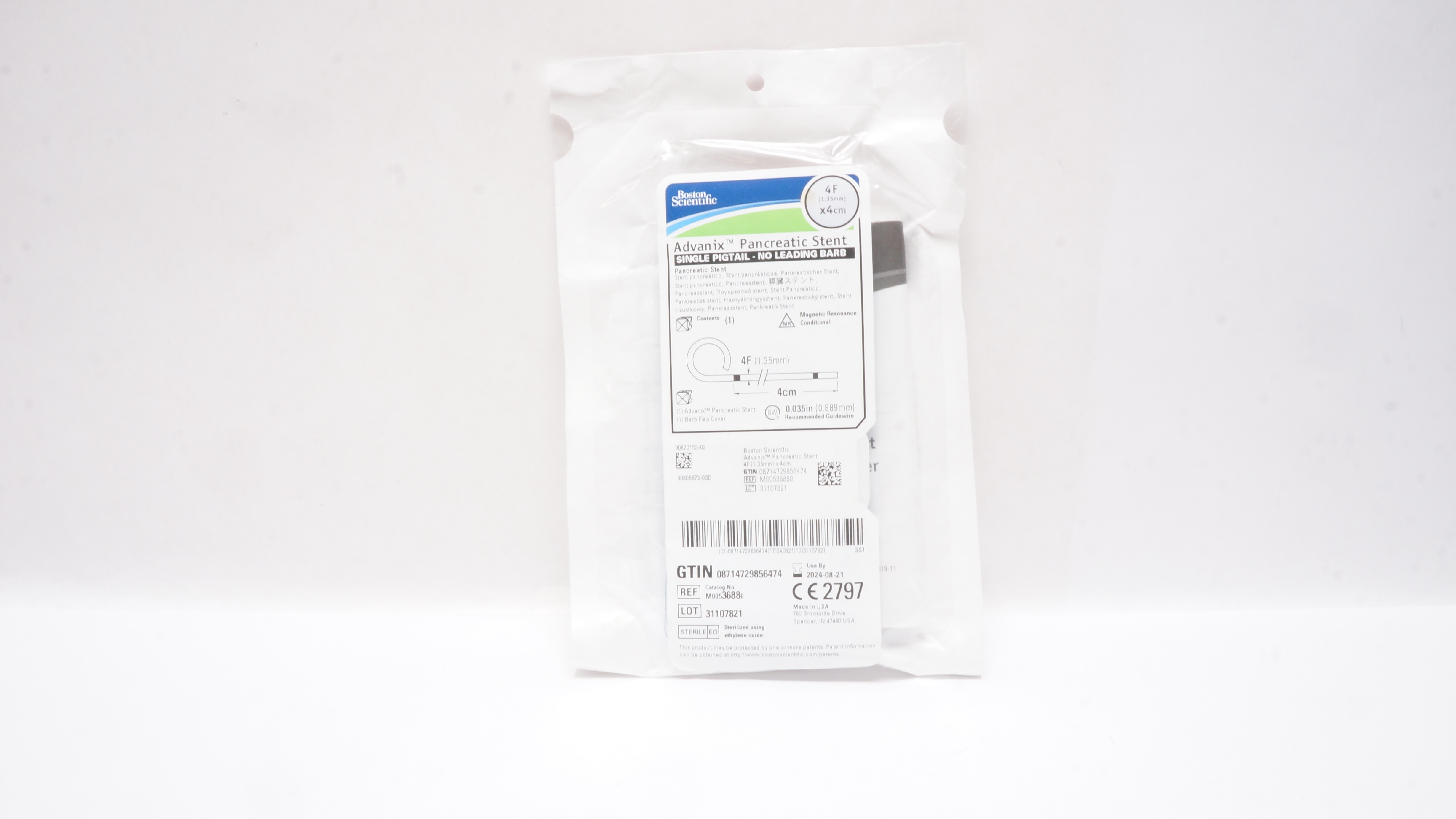 Boston Scientific 3688 Advanix Pancreatic Stnt. 4F x 4cm