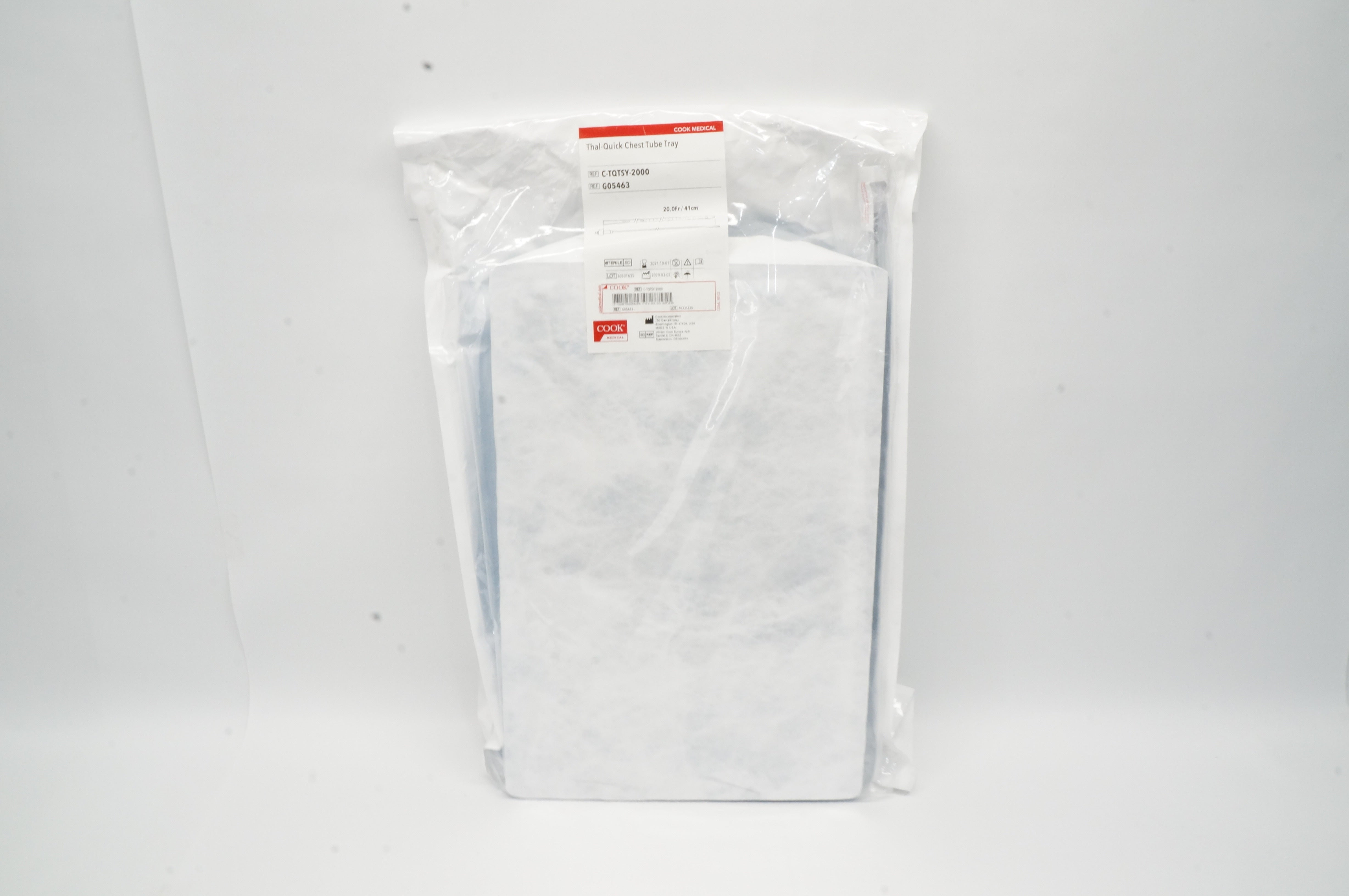 Cook Medical G05463 ThaI-Quick Chest Tube Tray 20.0Fr x 41cm (x)