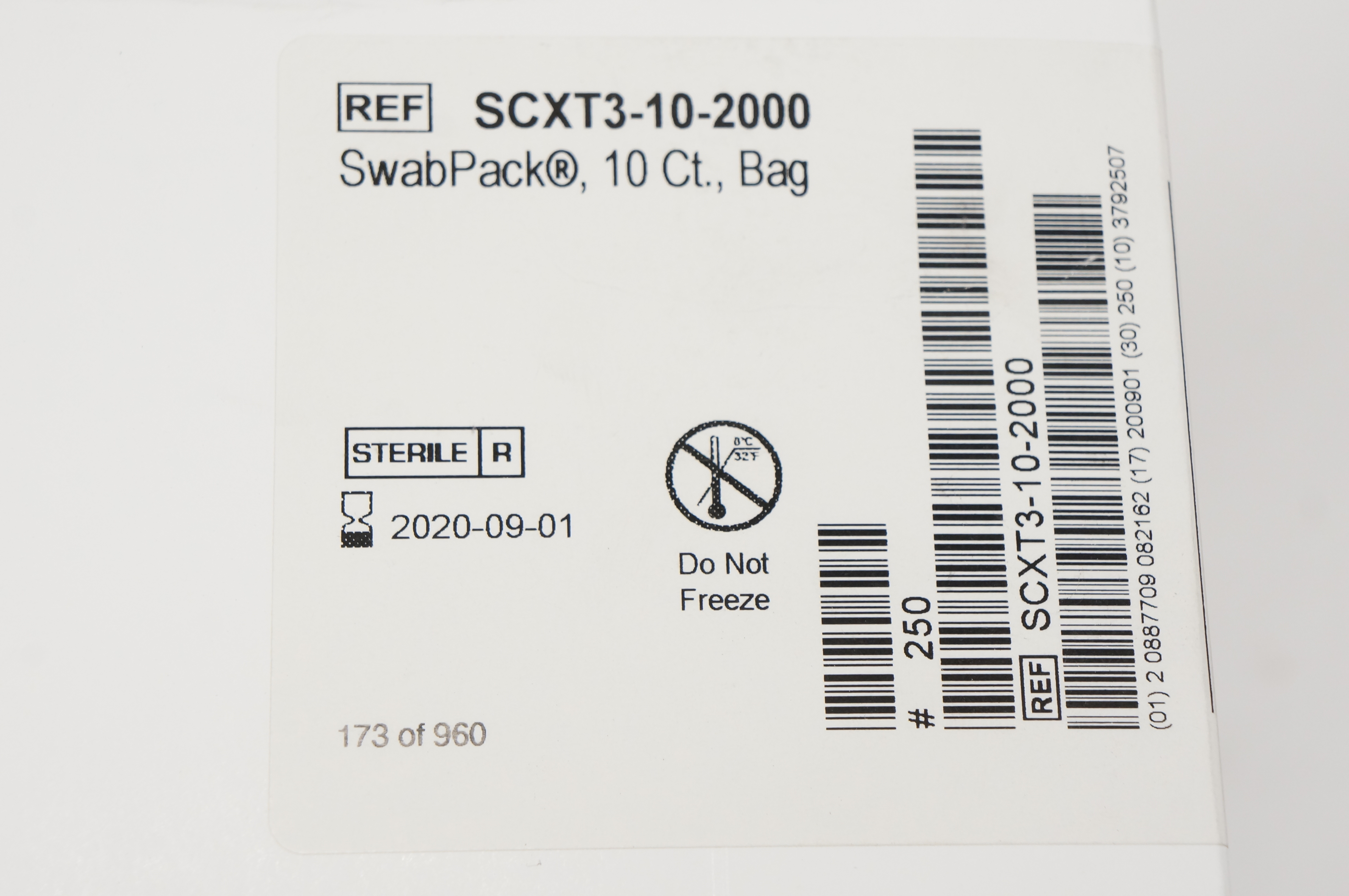 ICU Medical SCXT3-10-2000 Swab Pack - Case of 10