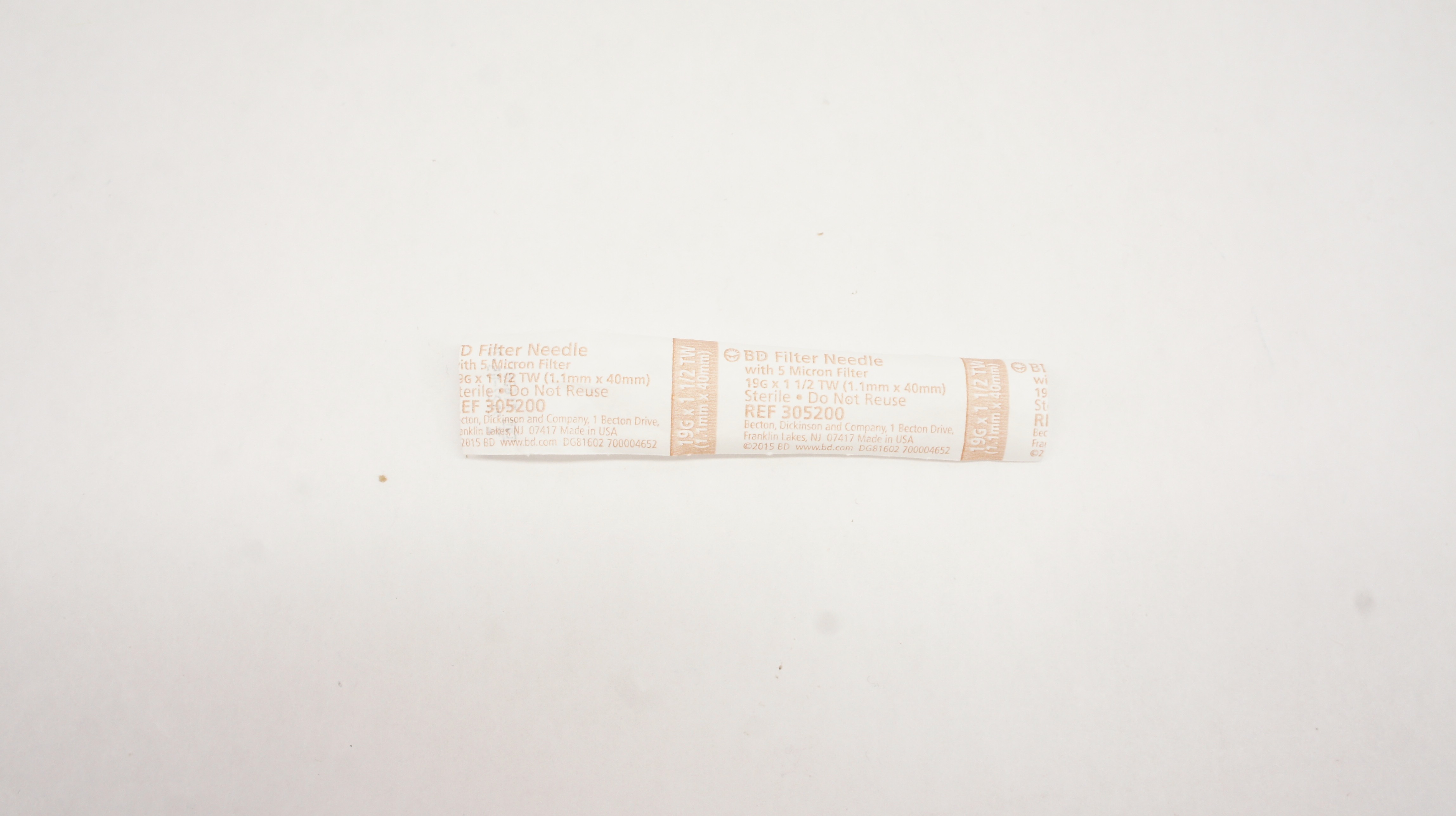 BD 305200 Filter Ndle W/5 Micron Filter 19G x 1-1/2TW (x)
