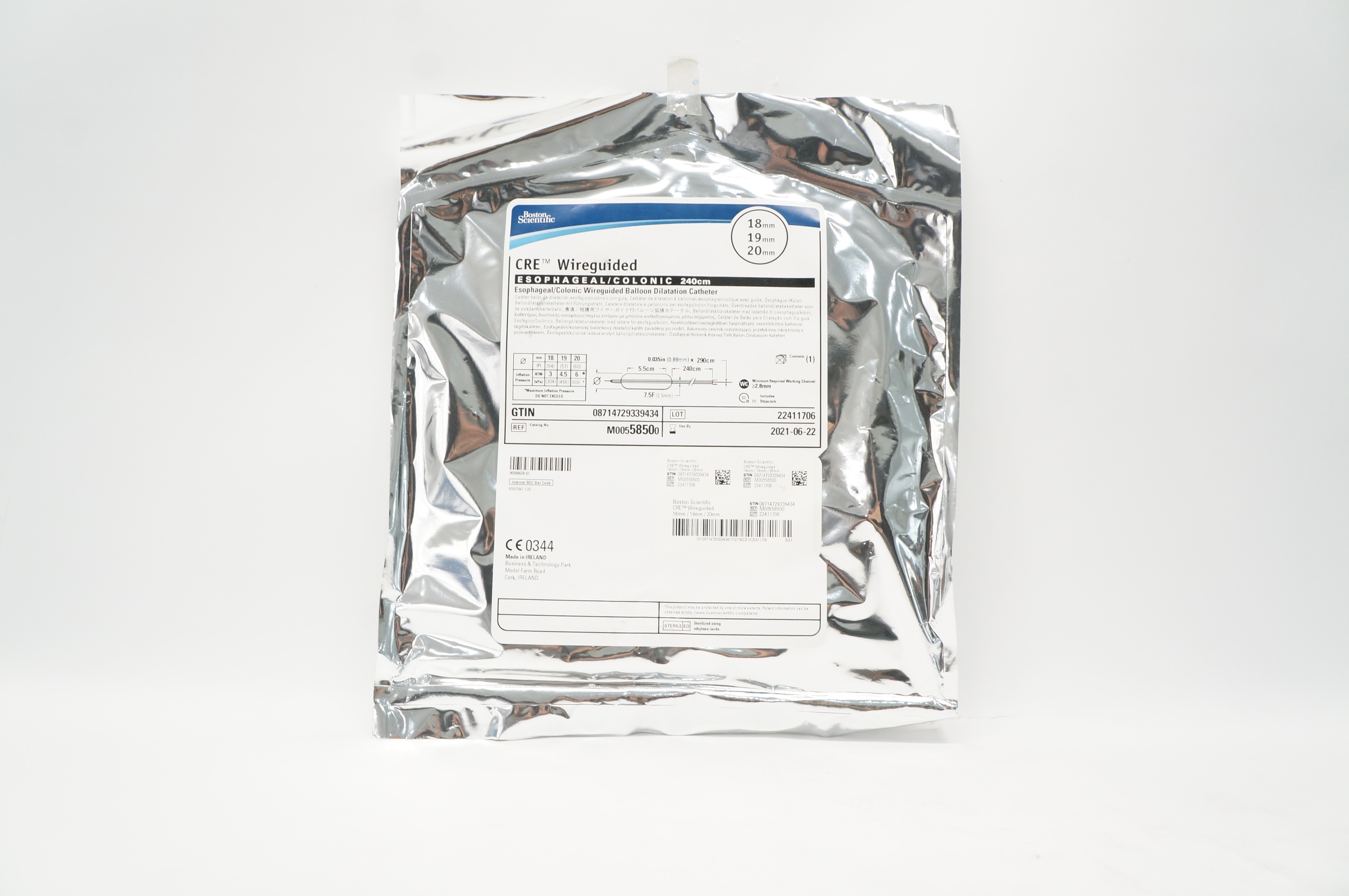 Boston Scientific M00558500 CRE Wireguided Balloon Dilation Cath. 18mm/19mm/20mm