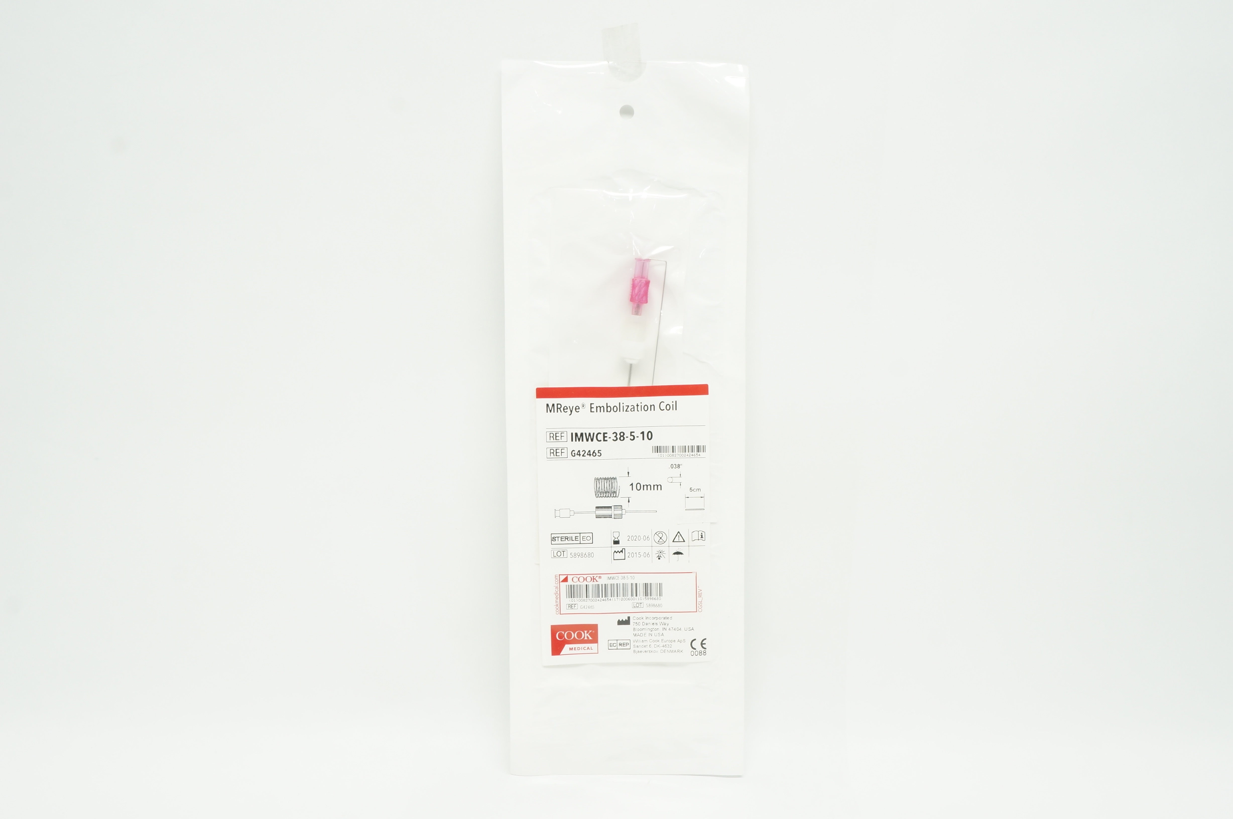 Cook Medical G42465 MReye Embolization Coil 10 mm x .038 inch x 5 cm (x)