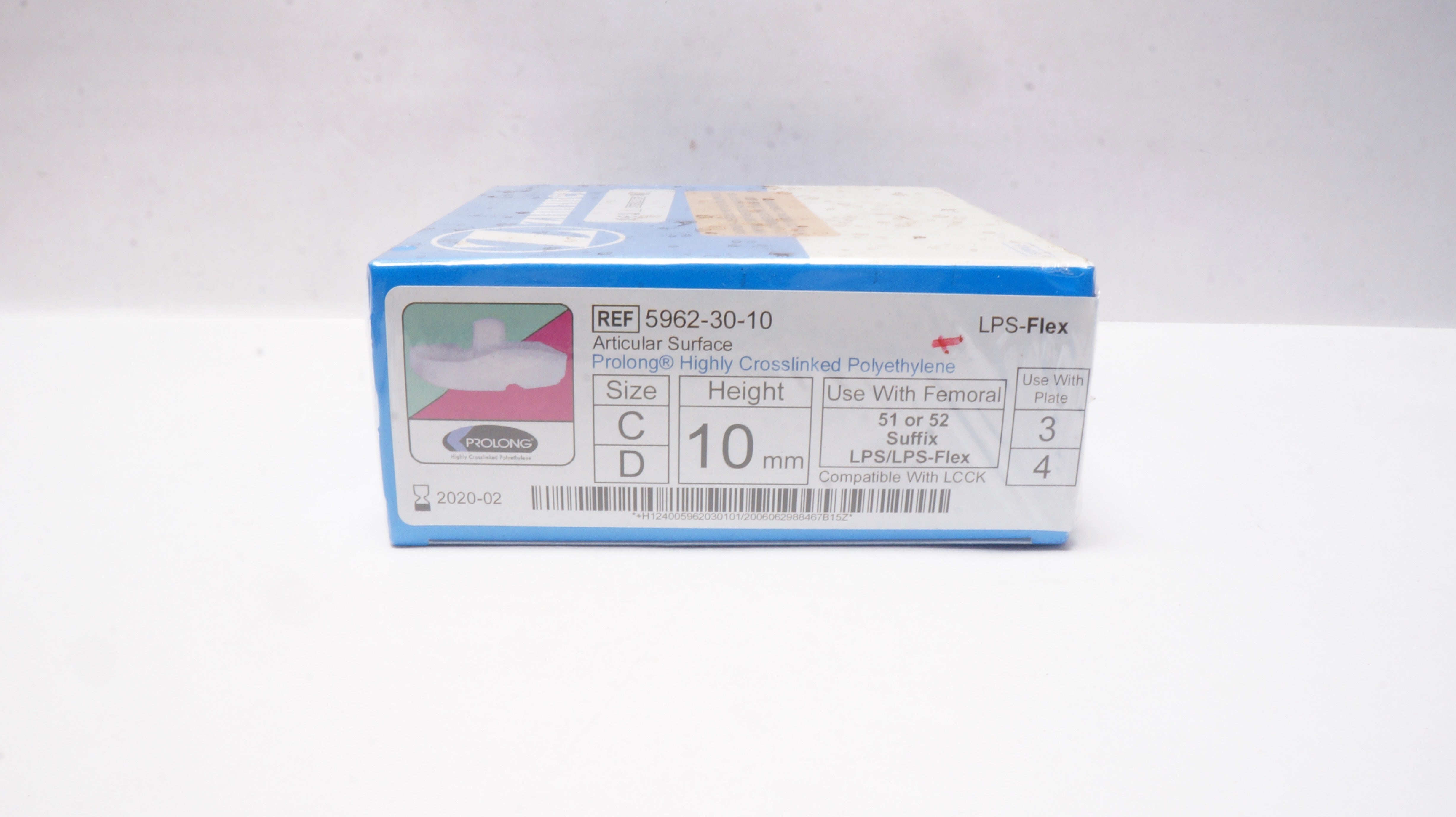 Zimmer 5962-30-10 Prolong Highly Crosslinked Polyethylene, Size C/D 10mm (x)