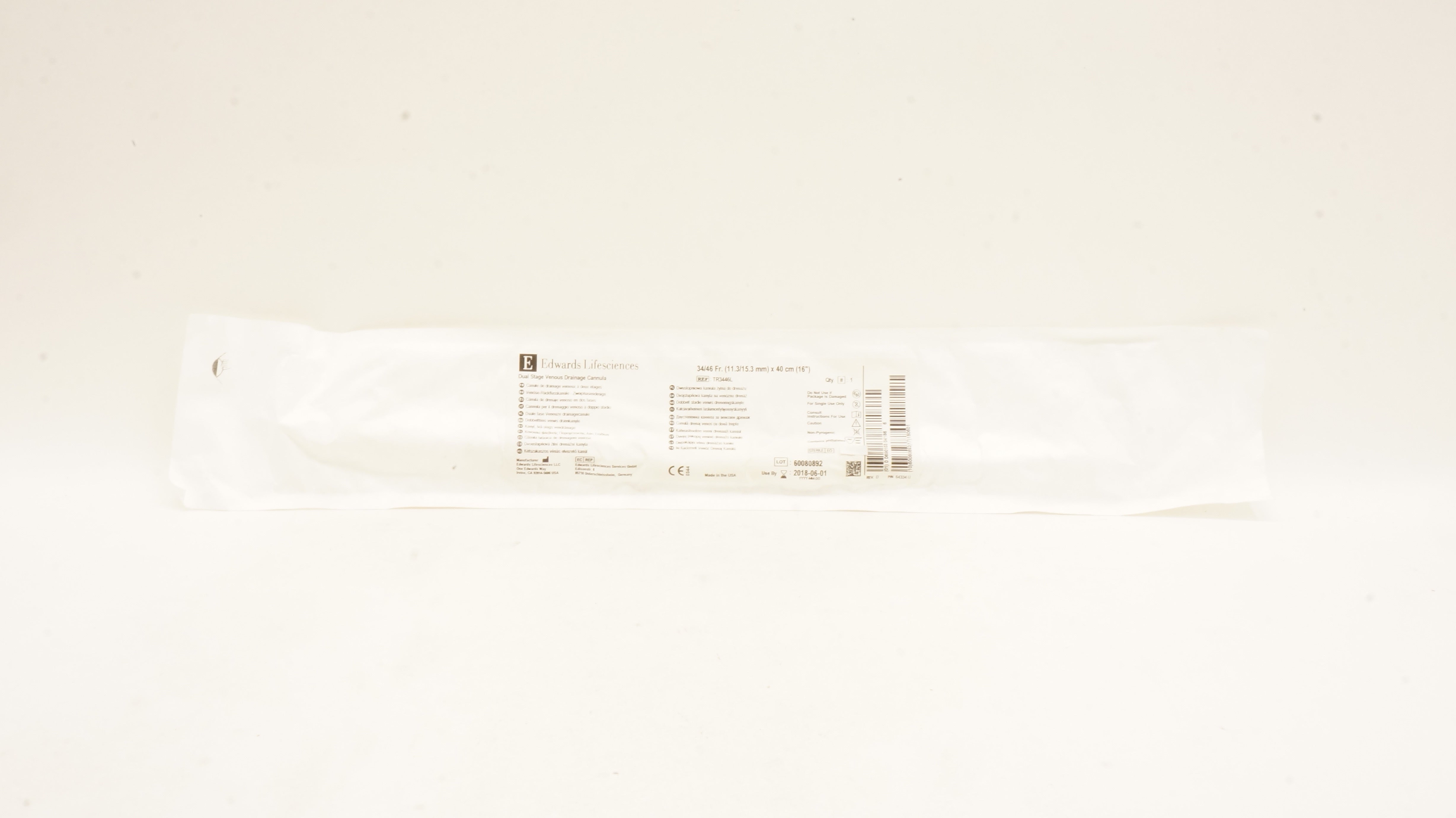 Edwards Lifesciences TR3446L Dual Stage Venous Drainage Cannula 34/46Fr(x)