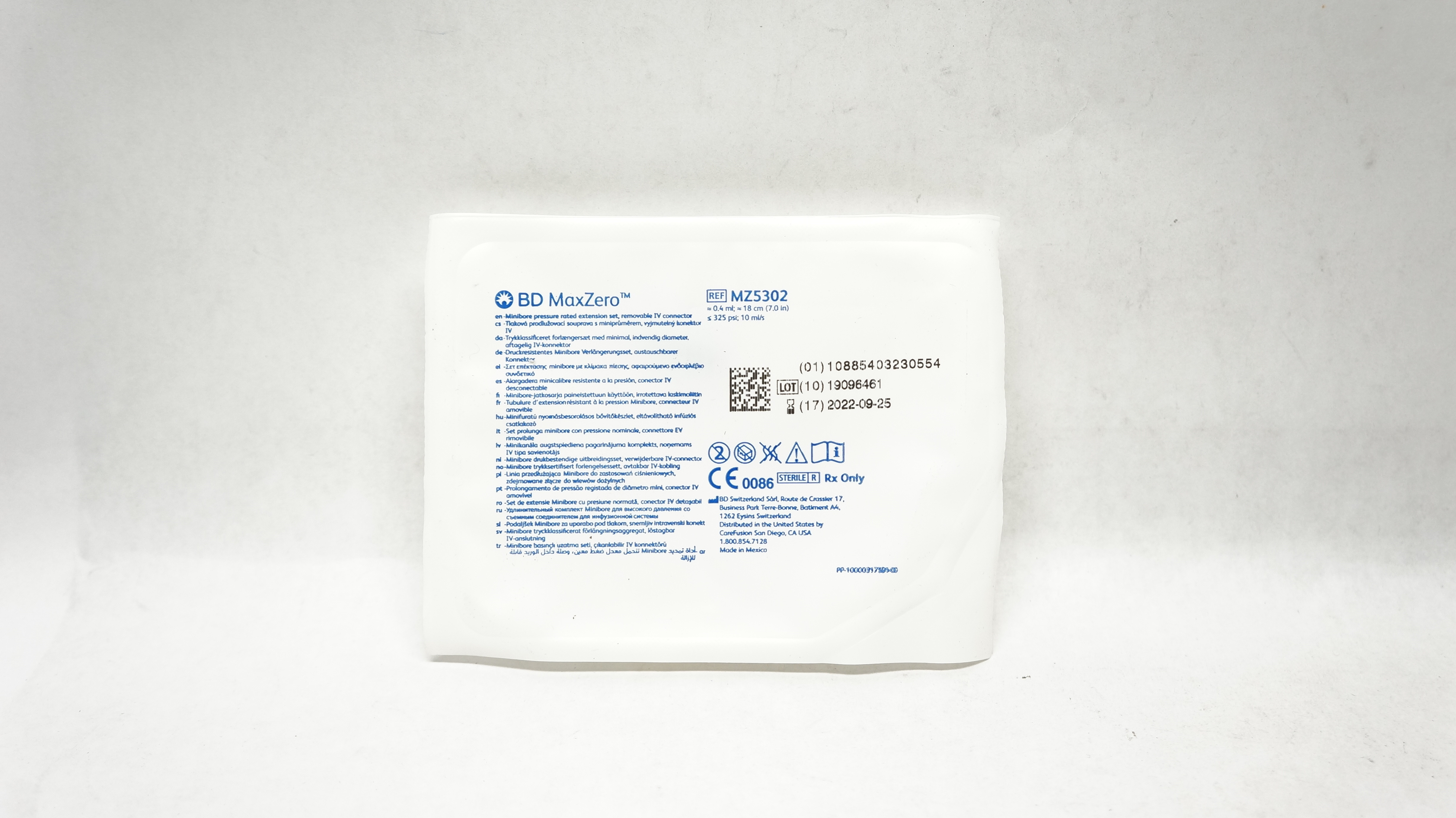 BD MZ5302 MaxZero Minibore Pressure Rated Extension Set