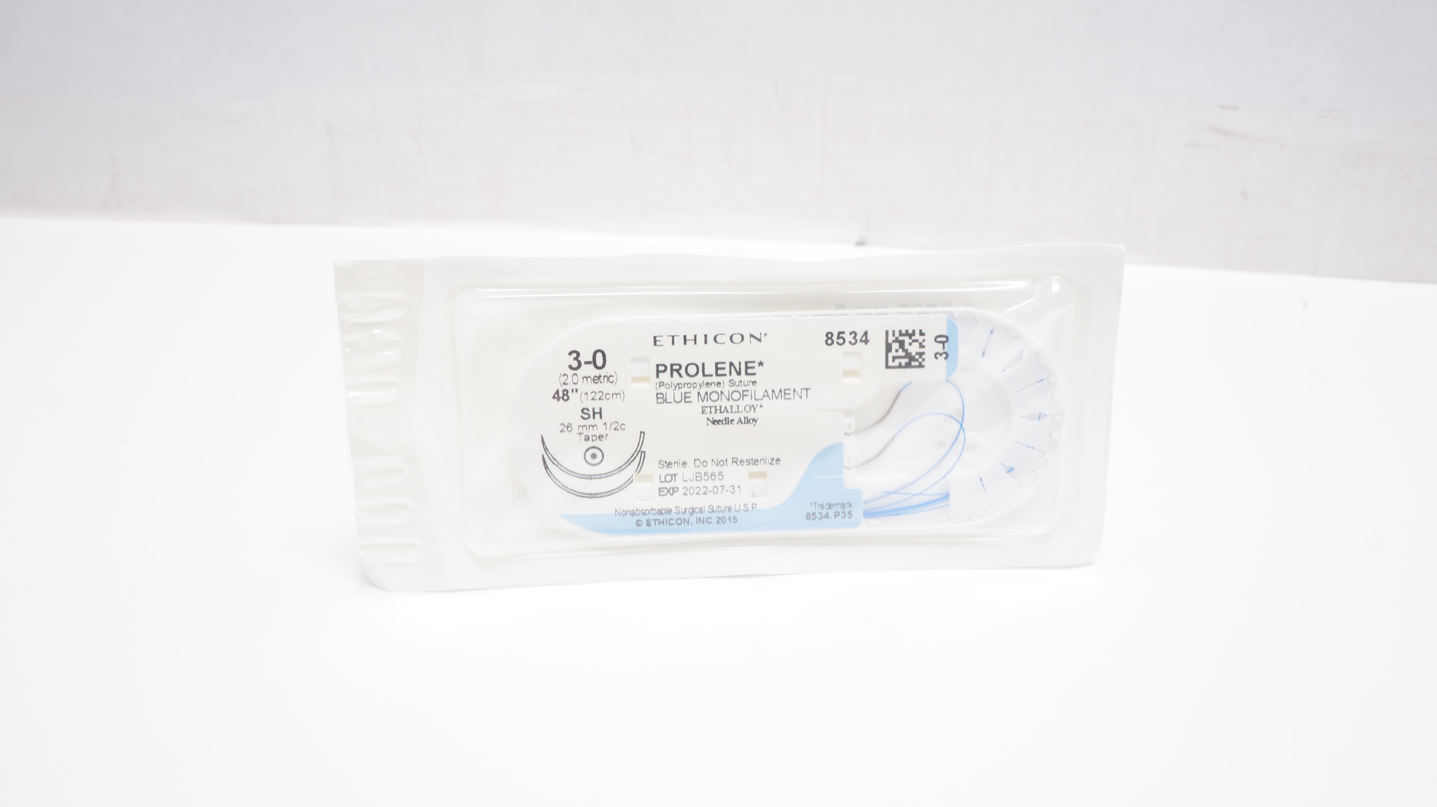 Ethicon 8534 3-0 PROLENE Polypropylene Stre SH 26mm 1/2c Taper, 48inch (x)