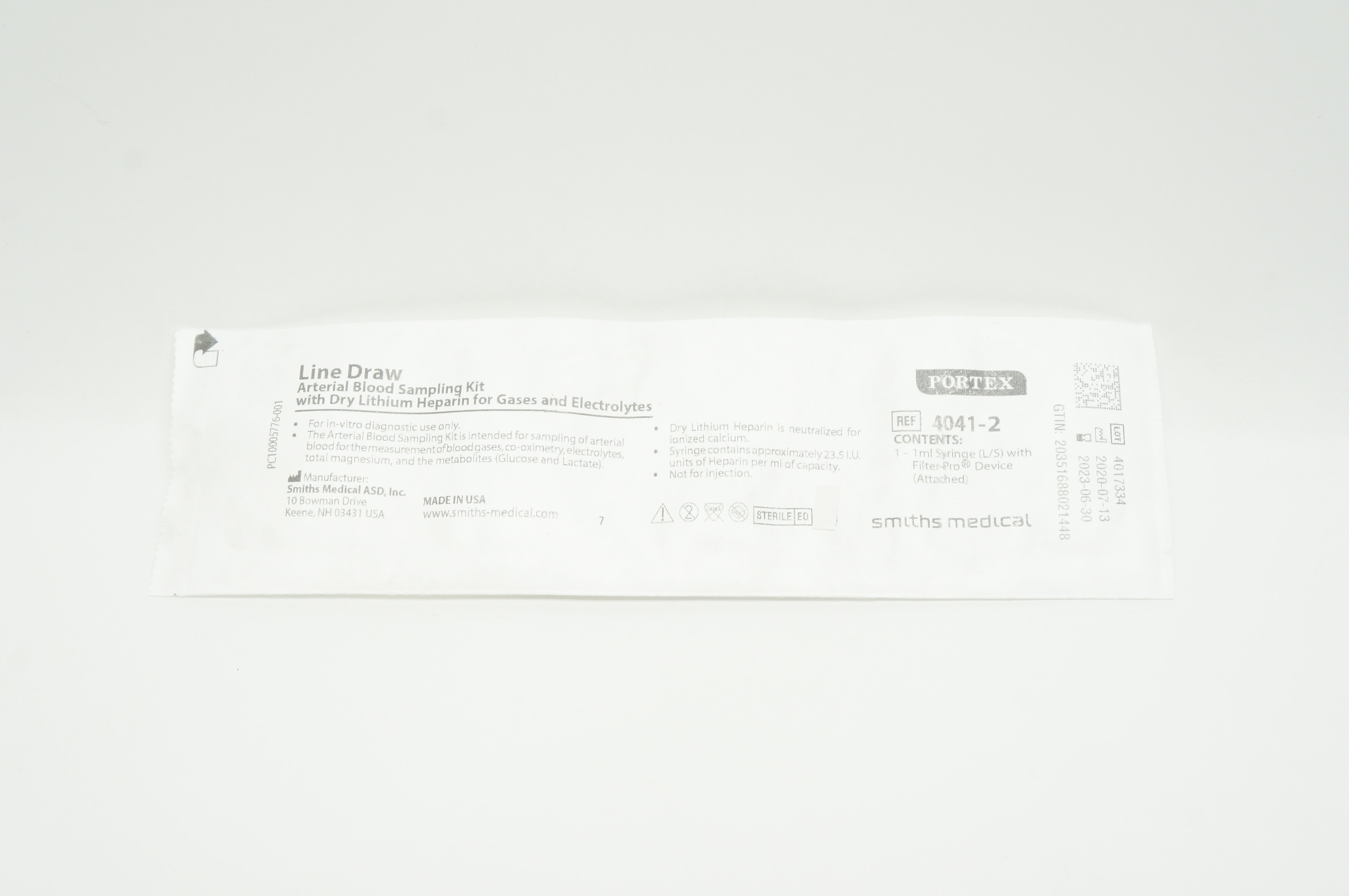 Smiths Medical 4041-2 Linedraw Arterial Blood Sampling Mini-Kit
